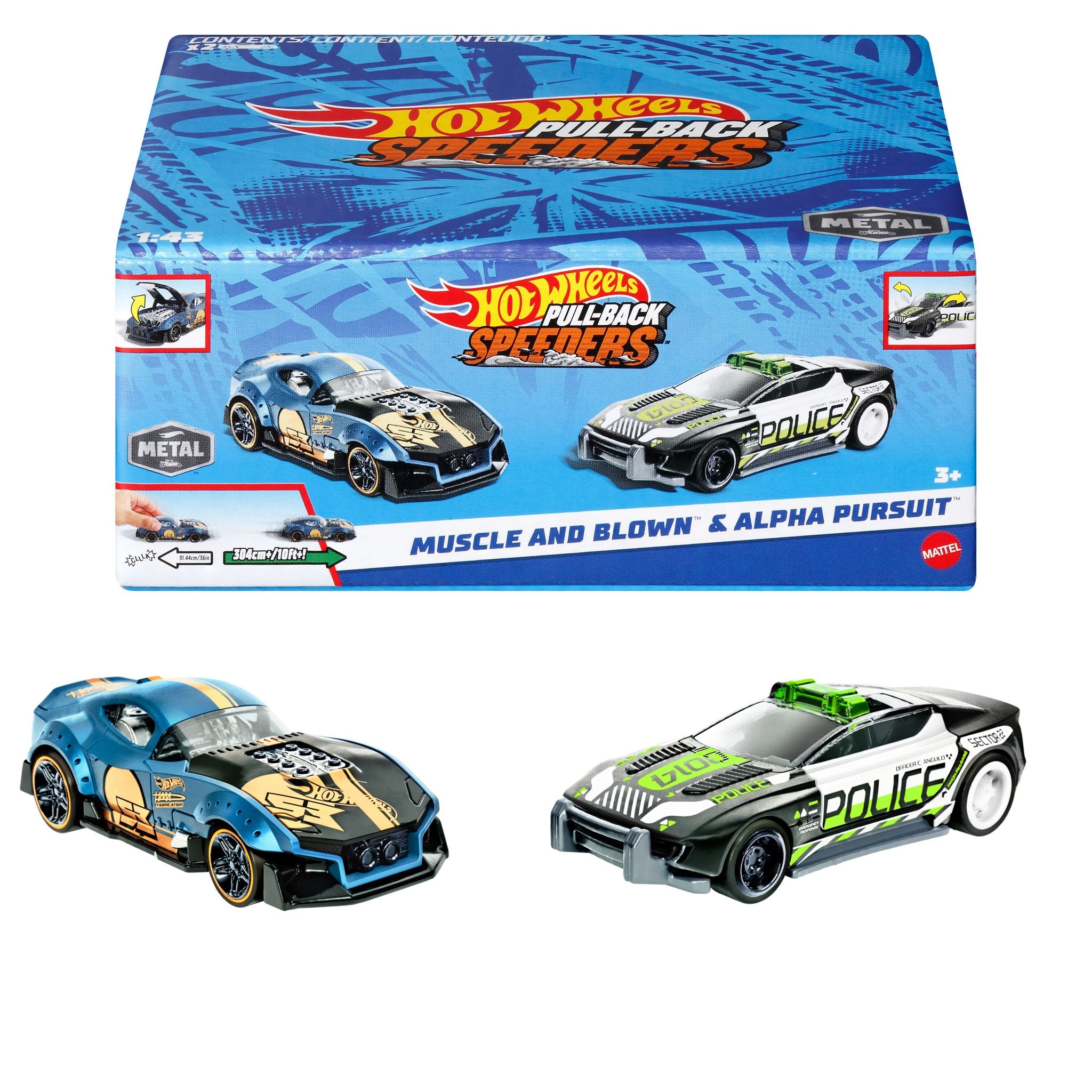 Hot Wheels Assorted Styles Diecast Pull - Back Speeders - Great Deal for Kids and Collectors