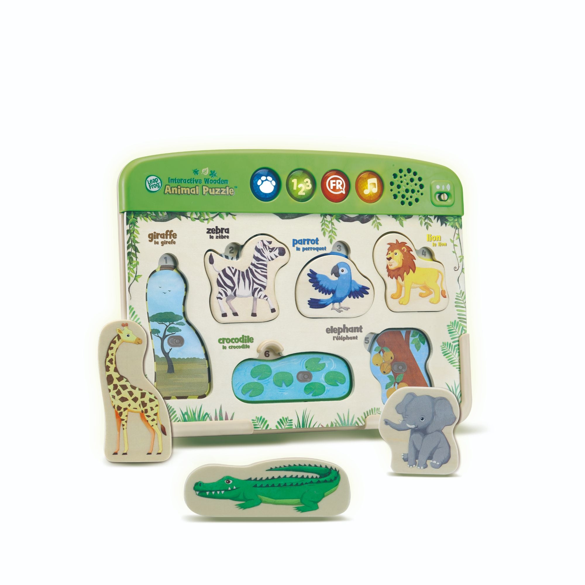 LeapFrog 4 - Mode Interactive Wooden Animal Puzzle for 2 - 5 Year - Olds