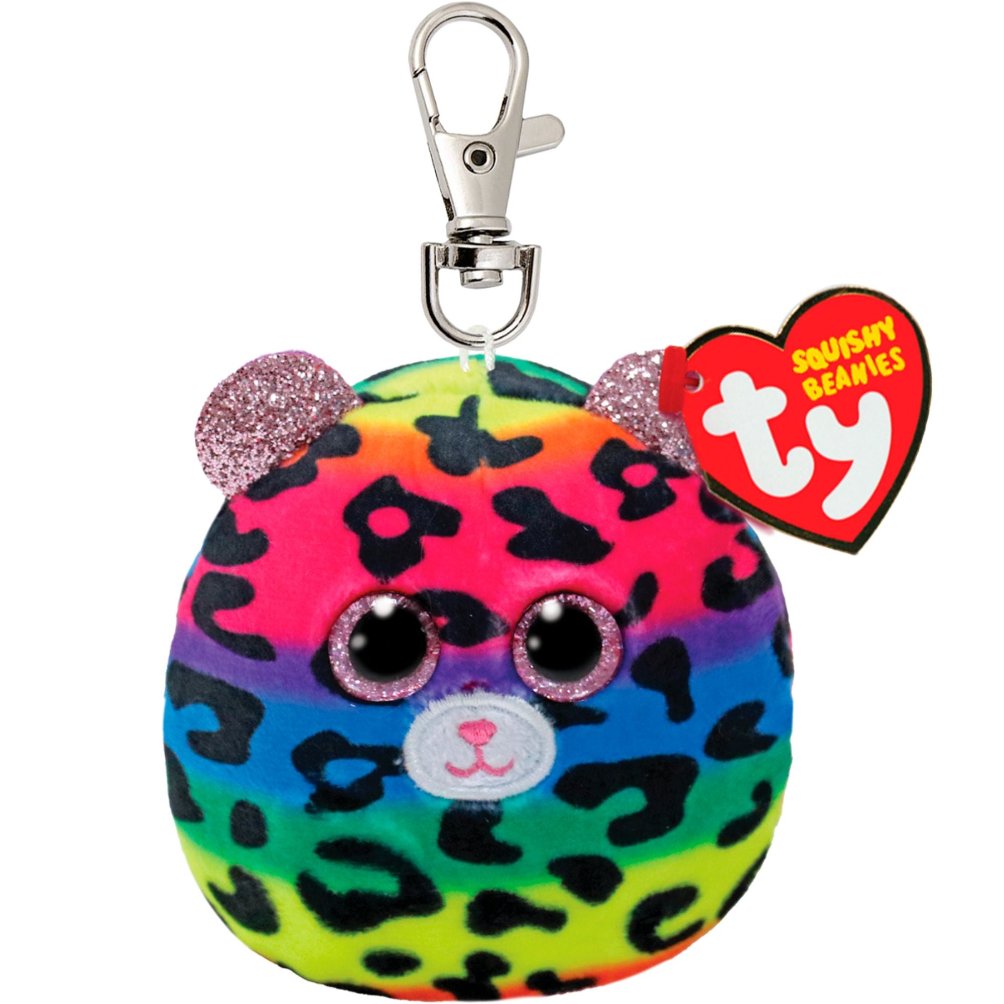 Ty Multicolored Leopard Dotty Squishy Beanie Clip for Fun