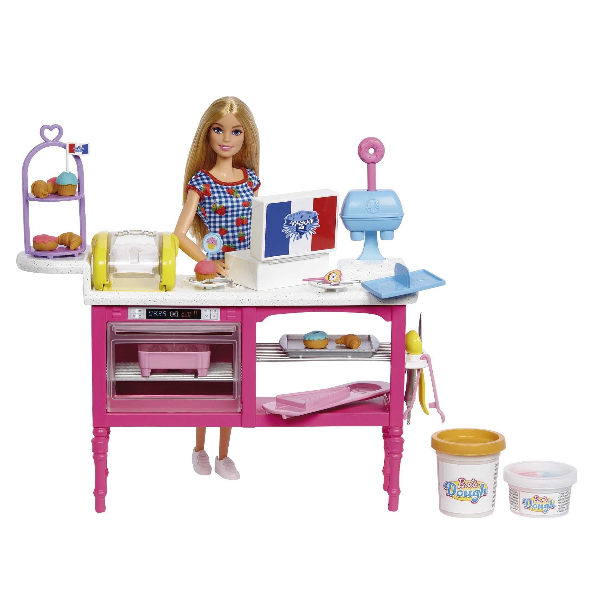 Barbie It Takes Two Cafe Playset with 18 Pieces for Creative Kids
