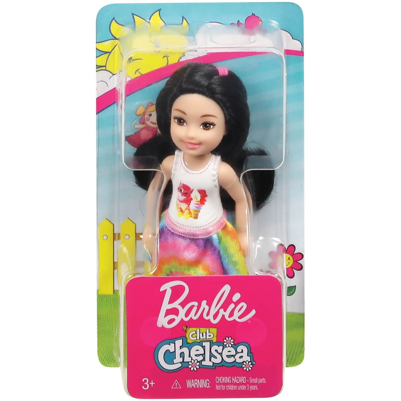 Hot! Barbie Club Chelsea Doll with Kitten & Ice Cream T-Shirt
