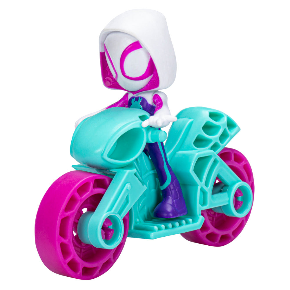 Hot Deal! Marvel Spidey And His Amazing Friends Spidey Figure with Motorcycle Toy Set