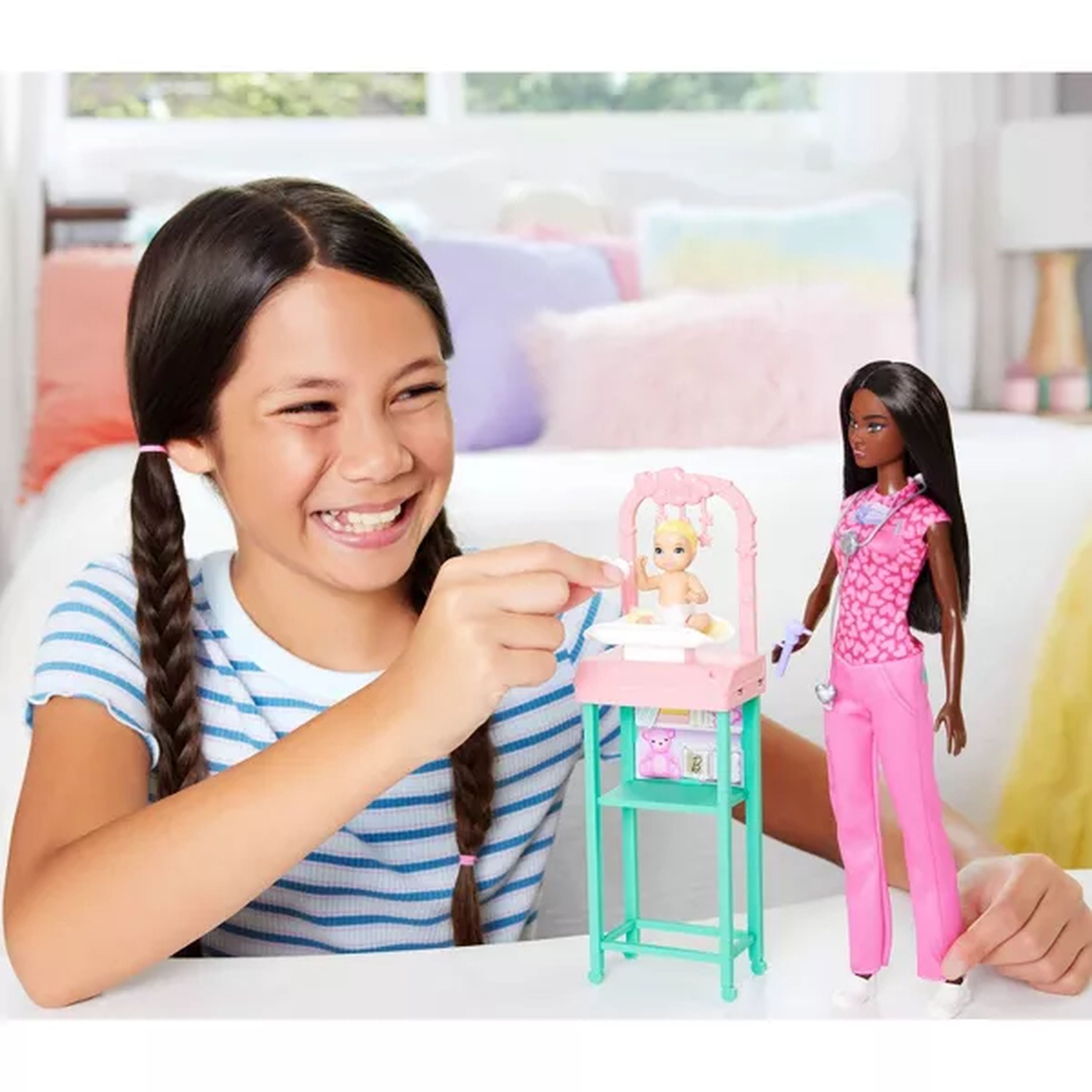 Barbie Baby Doctor Brunette Doll Playset - Explore Various Career Roles
