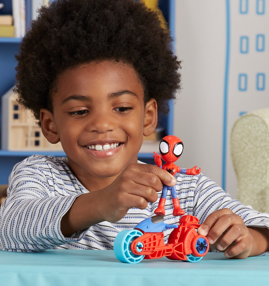 Marvel's Spidey and His Amazing Friends 4 - inch Action Figure with Cool Motorcycle Toy