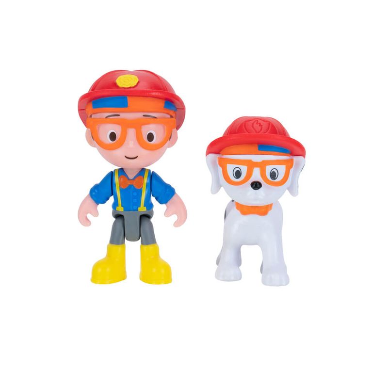 Hot Deal! Blippi Themed Feature Fire Truck Toy with 3 Firefighter Figures and Fire Dog