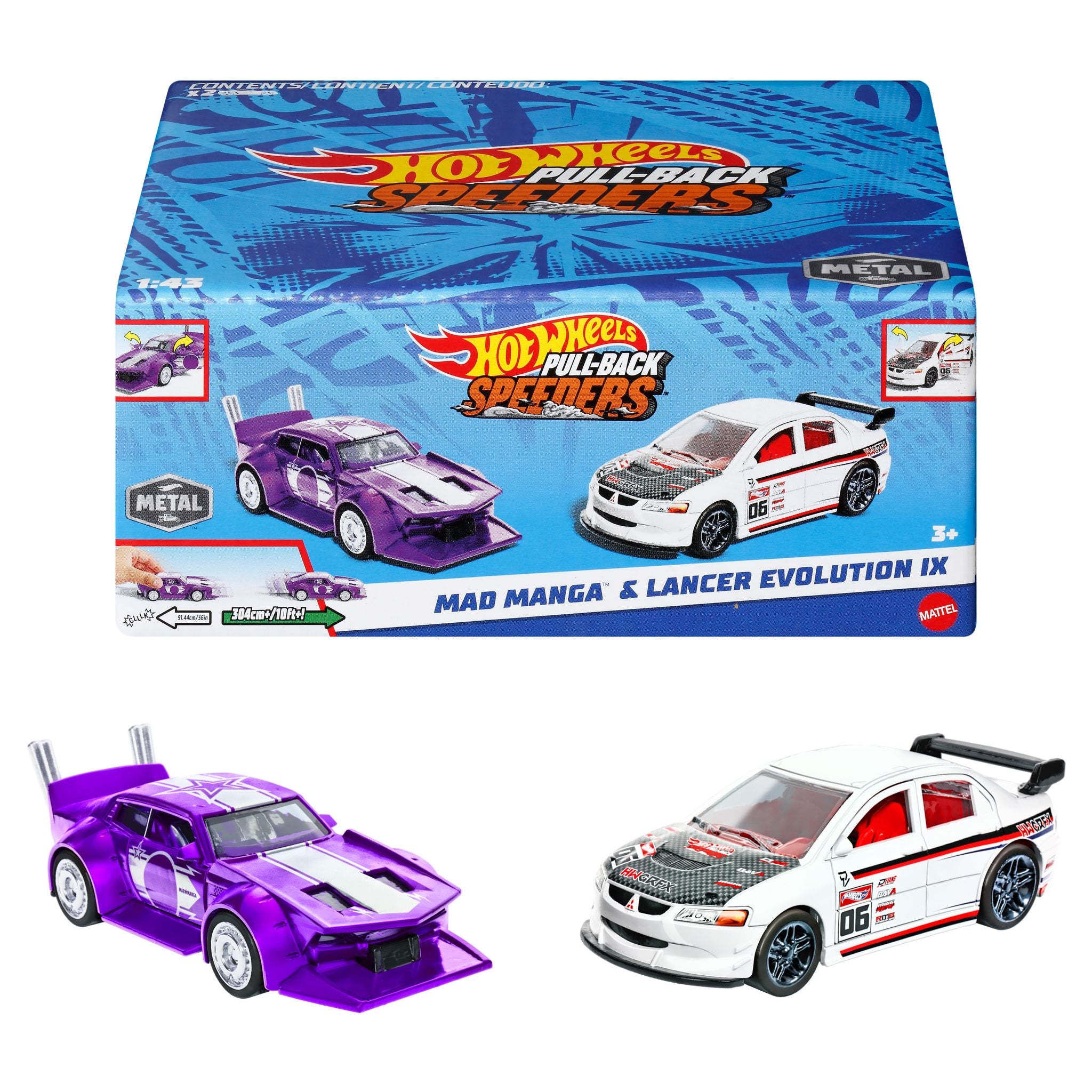 Hot Wheels Assorted Styles Diecast Pull - Back Speeders - Great Deal for Kids and Collectors