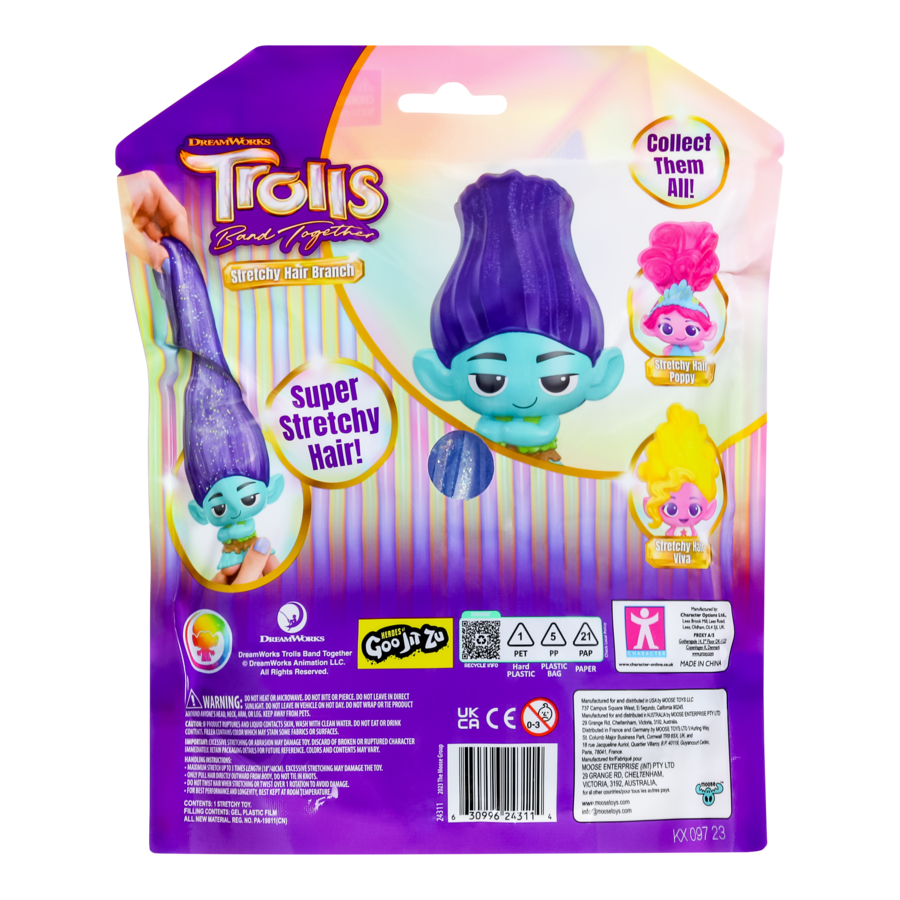 Hot Deal! DreamWorks Trolls Band Together Super Squishy Stretchy Hair Branch Doll Set