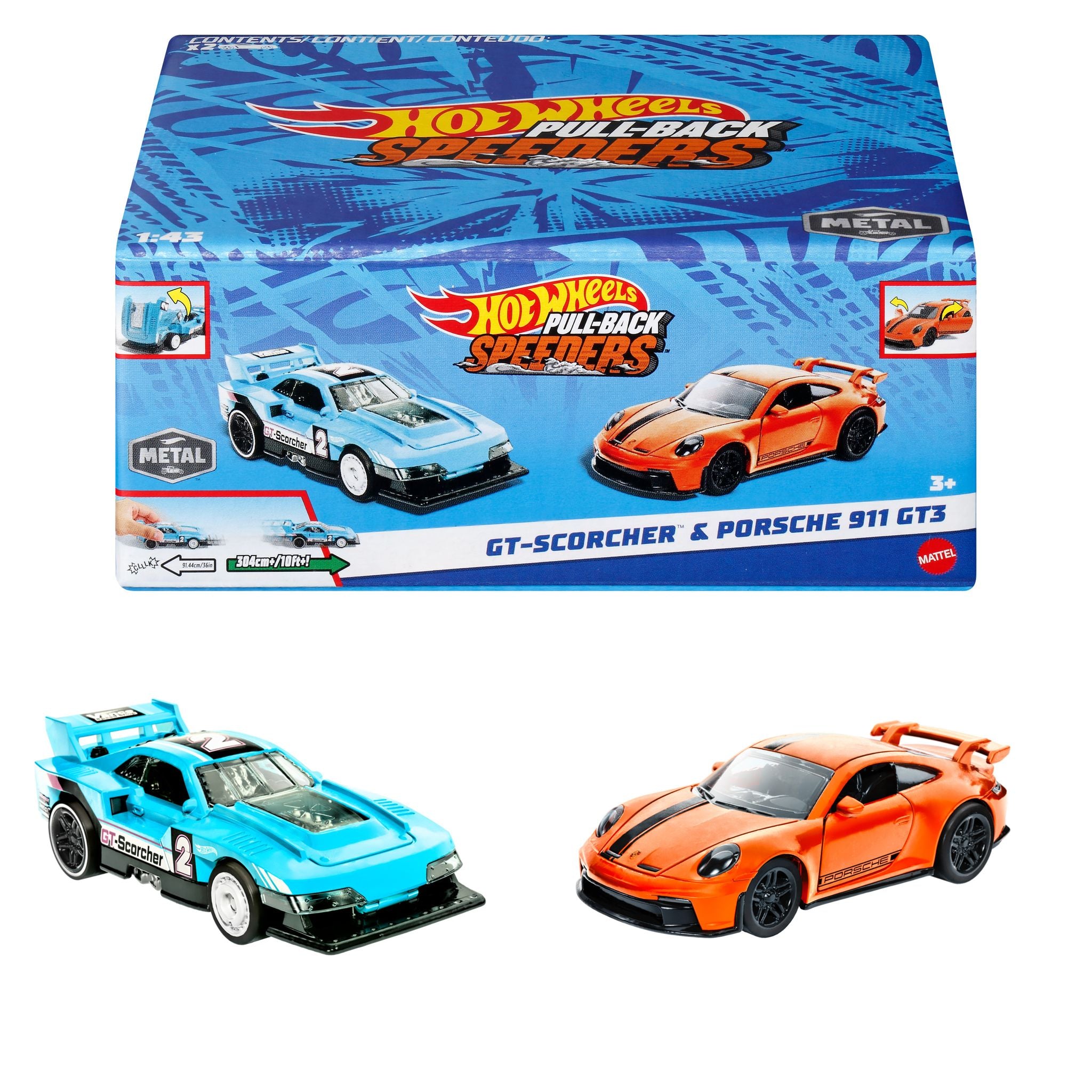 Hot Wheels Assorted Styles Diecast Pull - Back Speeders - Great Deal for Kids and Collectors