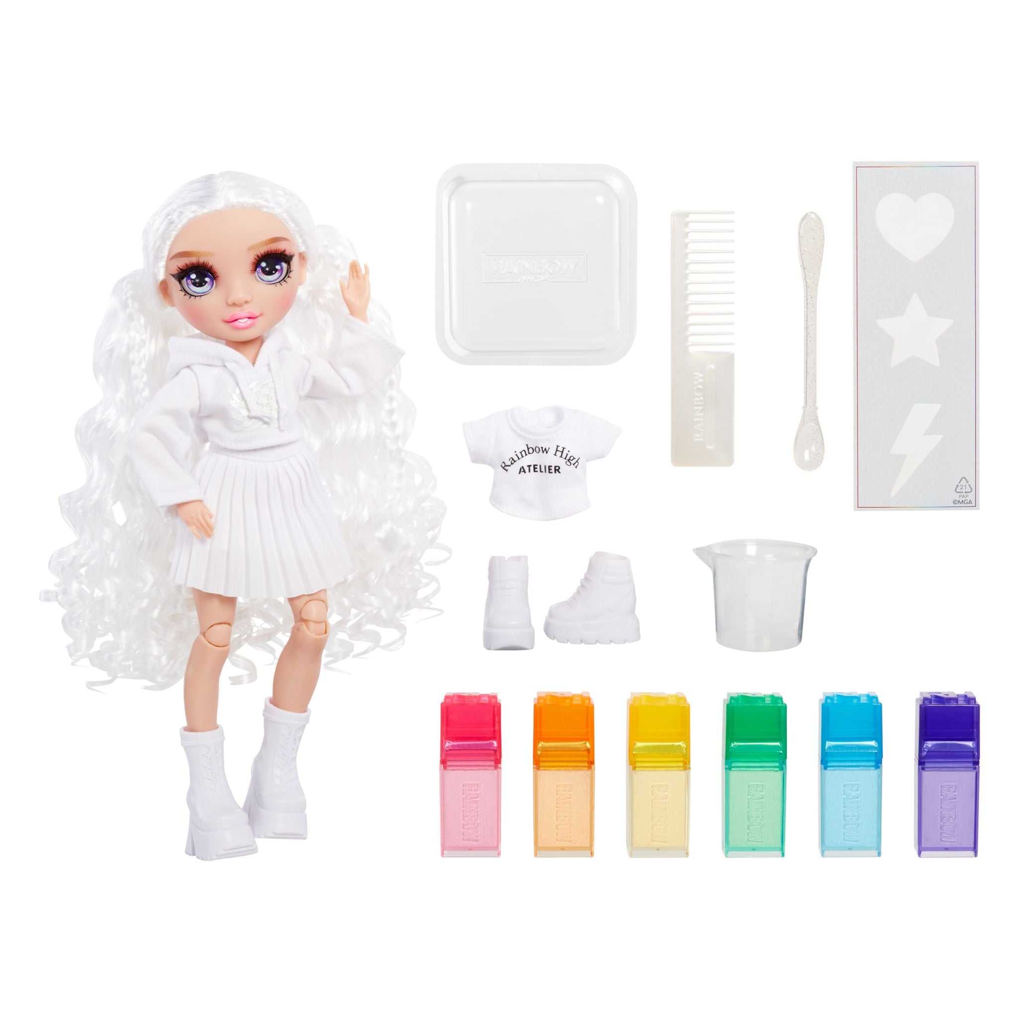 Hot Deal! Rainbow High DIY Watercolor Fashion Doll with Stunning Purple Eyes