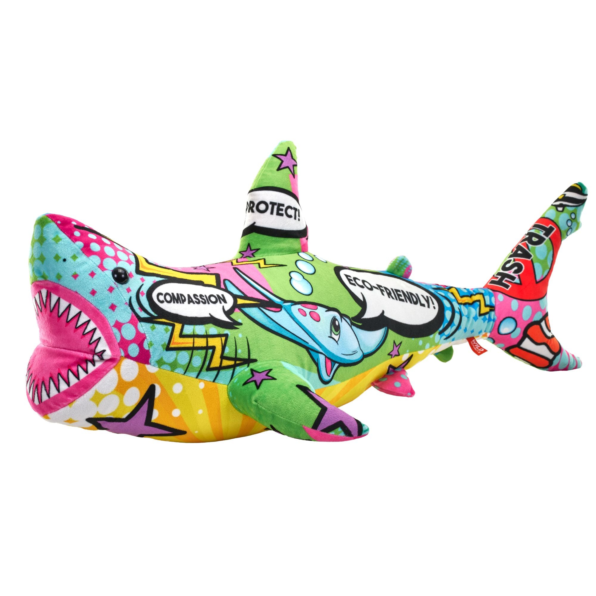 30-Inch Jumbo Wild Republic Message Shark Toy