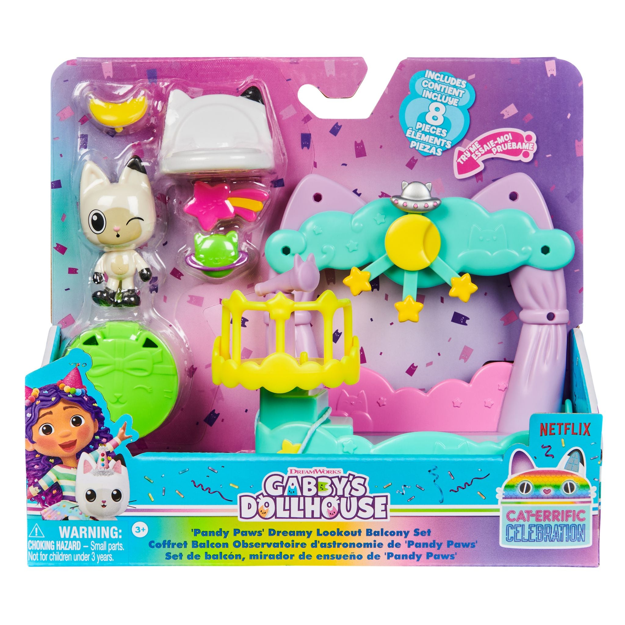 Gabby's Dollhouse Pandy Paws Dreamy Balcony Set for Endless Pretend Play