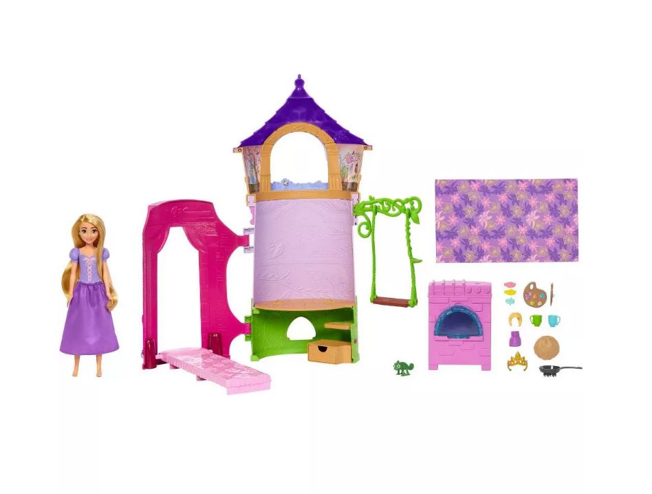 Disney Princess Rapunzel's Tower Playset with Doll and Accessories