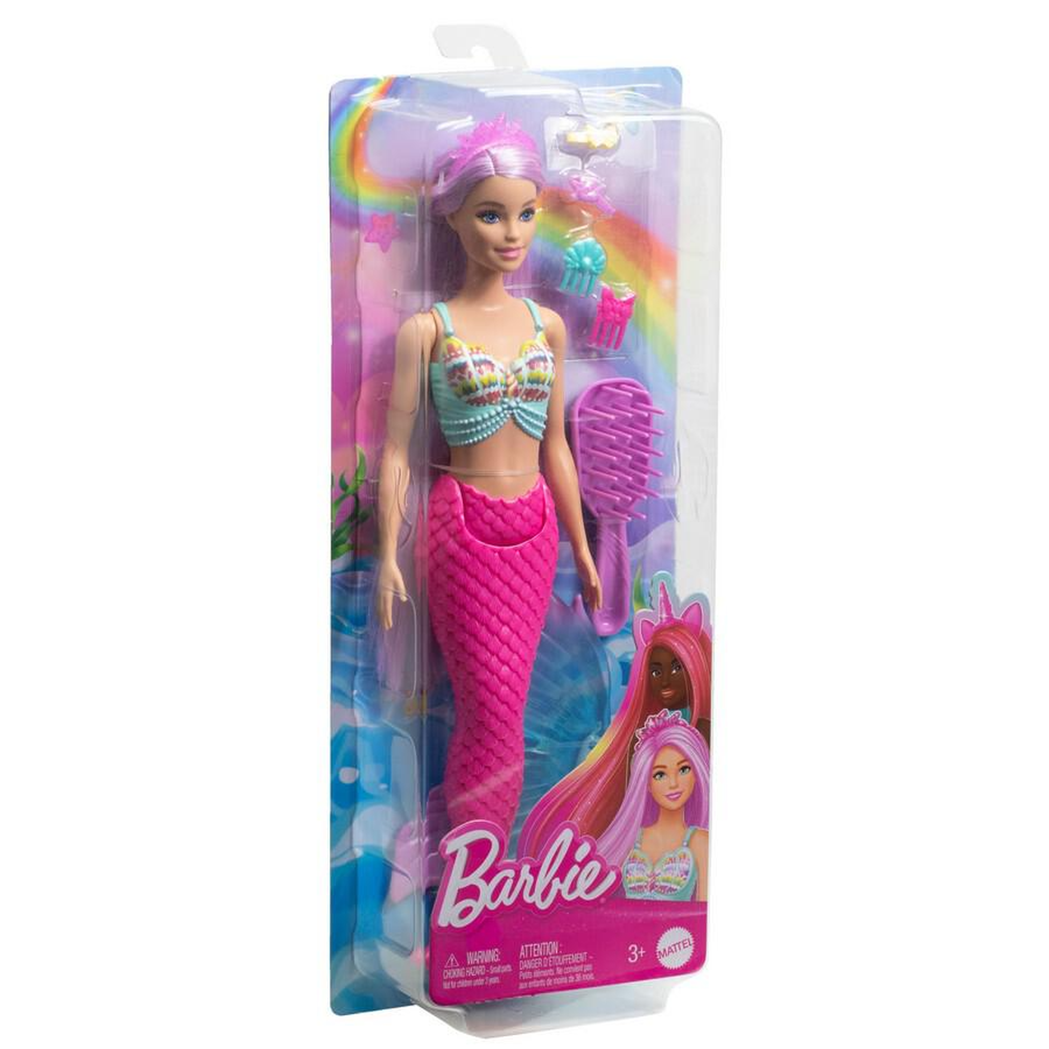 Barbie Mermaid Doll with Extra-Long, Colorful Pink Fantasy Hair