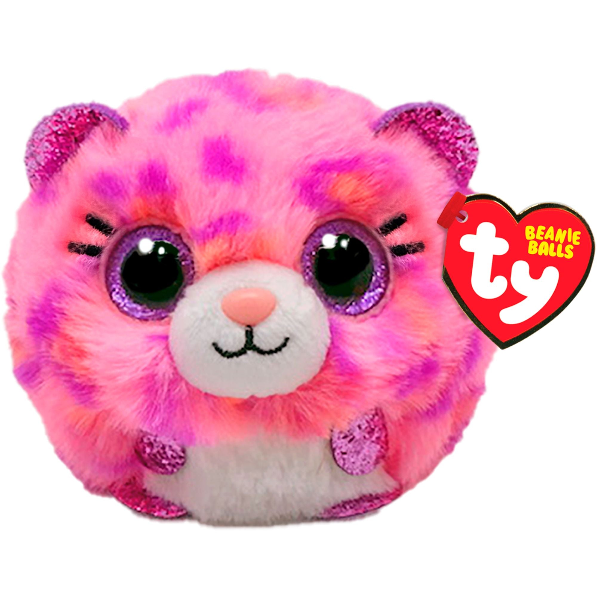 Ty Soft Topaz Pink Leopard Beanie Ball - Perfect Gift