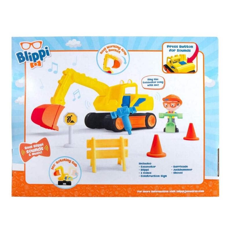 Hot Sale! Blippi's Excavator Feature Vehicle with Construction Worker Figure and Accessories