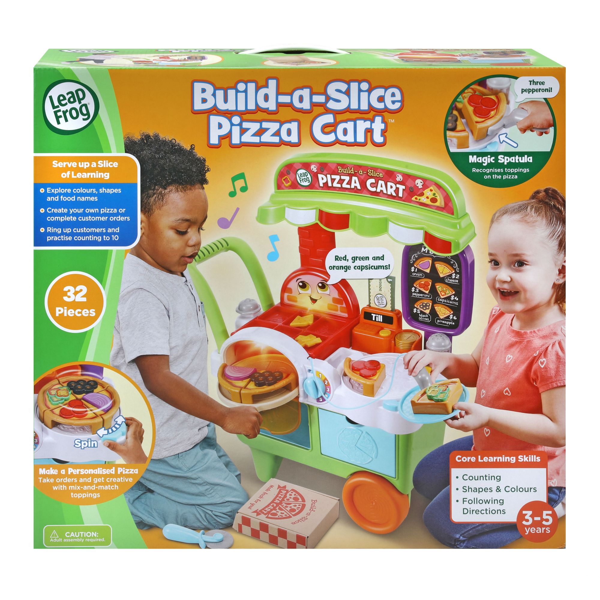 LeapFrog Interactive Build-A-Slice Pizza Cart for Kids Aged 3 - 6