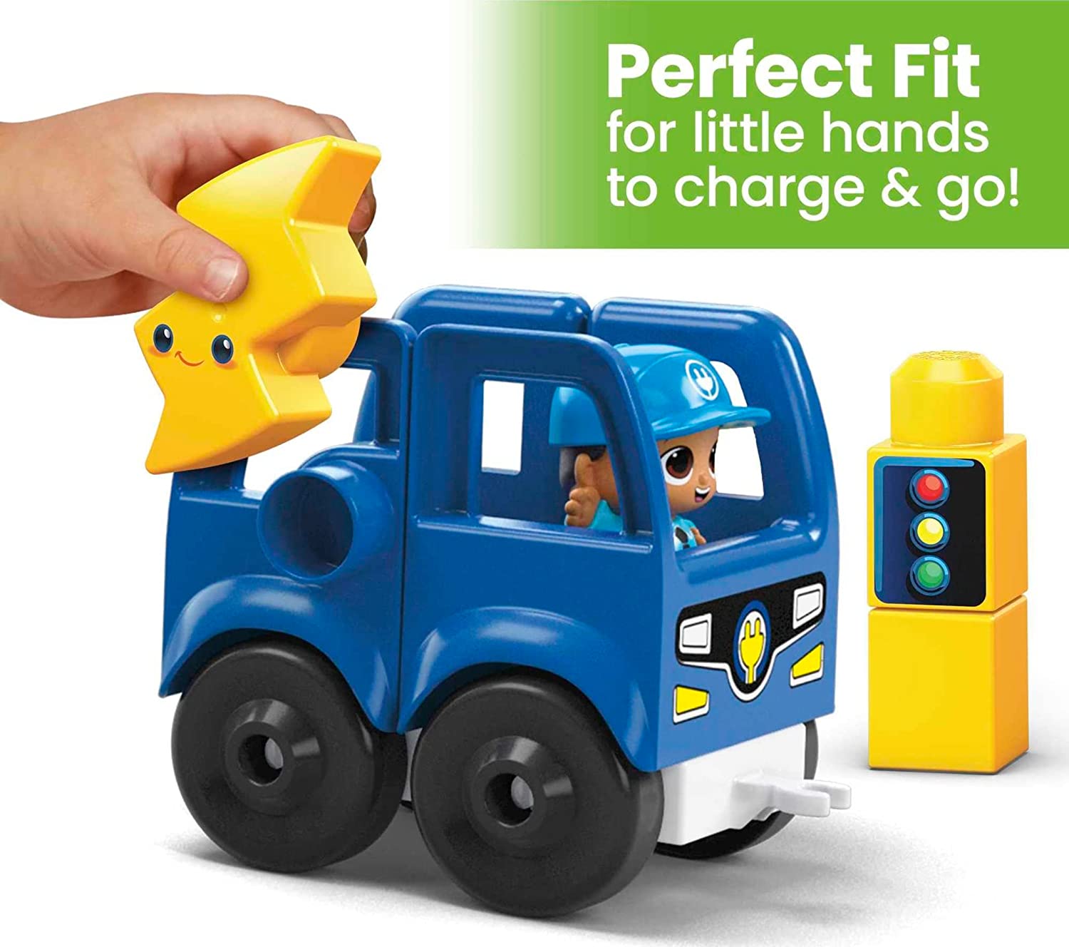 MEGA Bloks Green Town Electric Charge-and-Go Bus Set for Toddlers