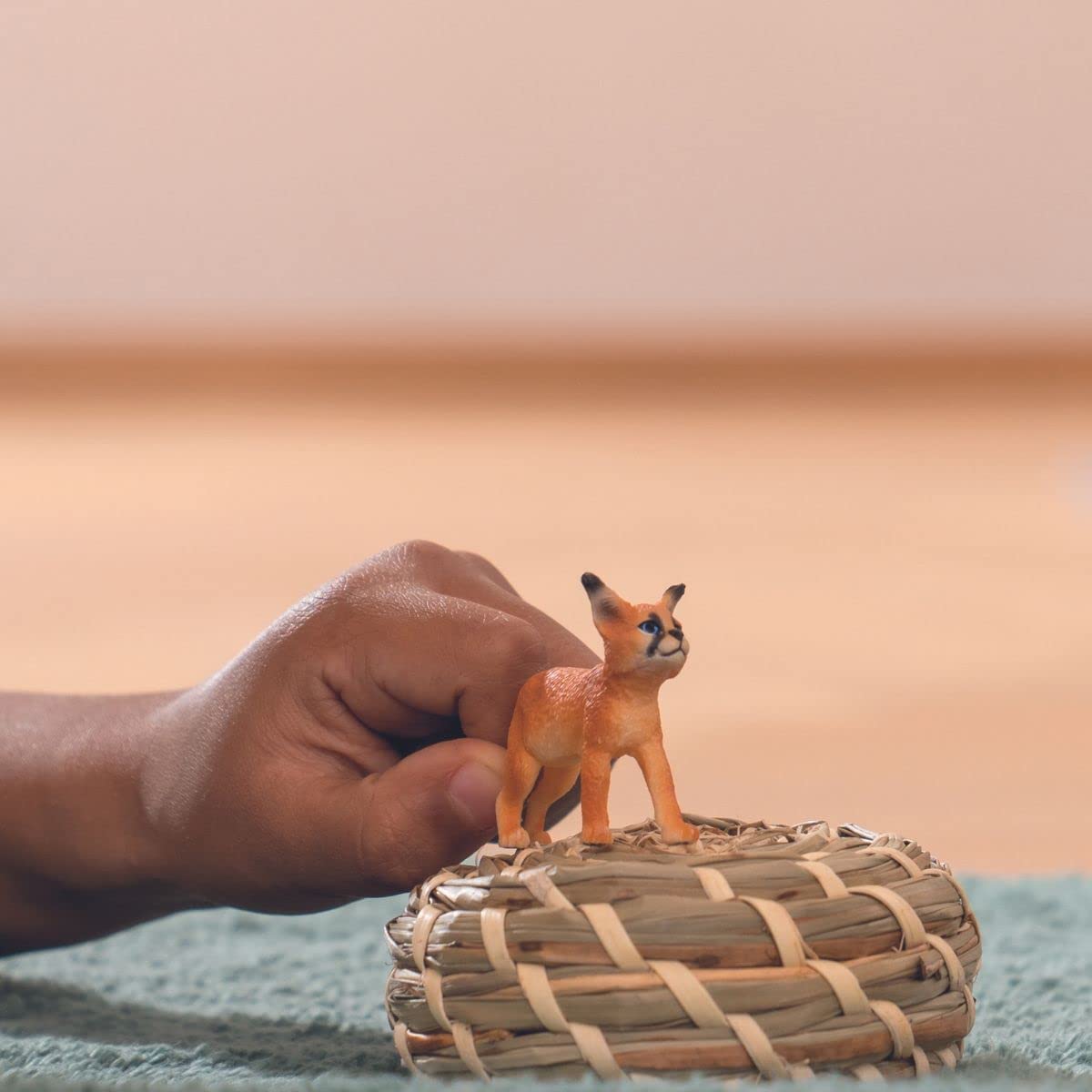 Schleich Realistic Sand - colored Caracal Cub Figurine