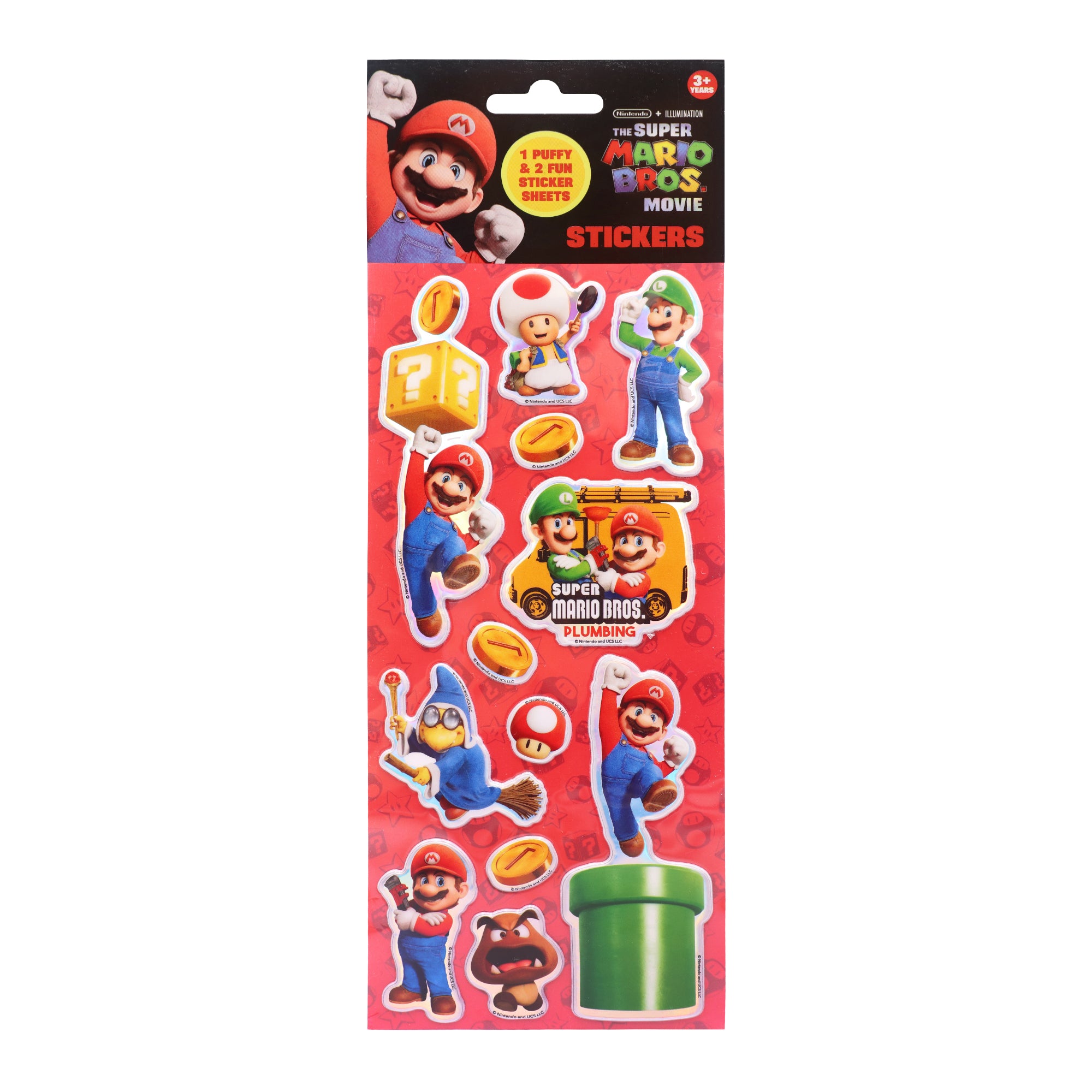 Hot Deal! Hunter Leisure Super Mario 3-Pack Puffy Stickers