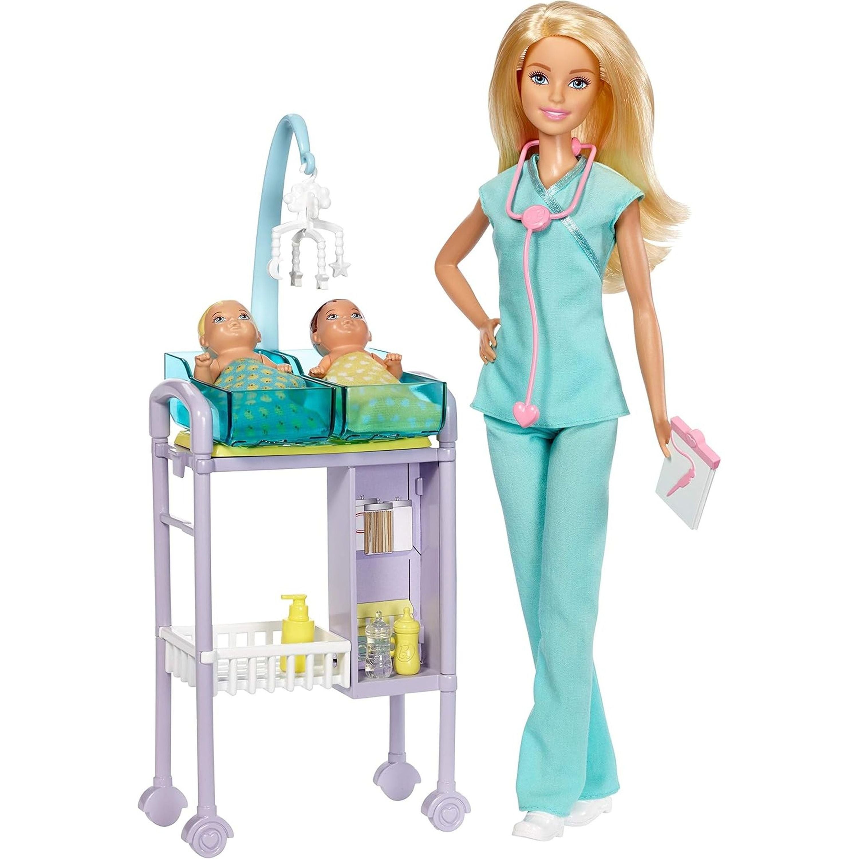Blonde Barbie Career Doll & Playset: A Baby Doctor Adventure