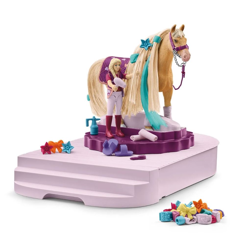 Schleich Deluxe Horse Grooming Station Set with Styling Accessories