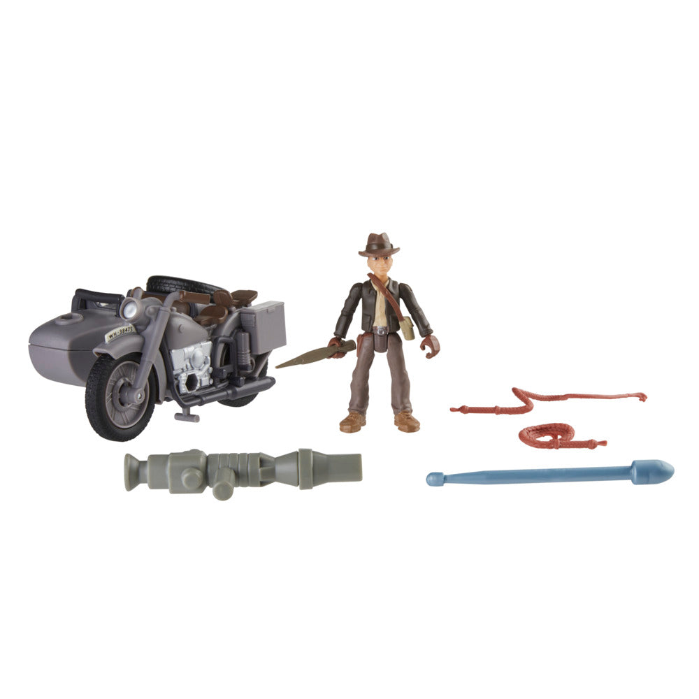 Indiana Jones 2.5 - inch Action Figure with Motorcycle and Sidecar Set