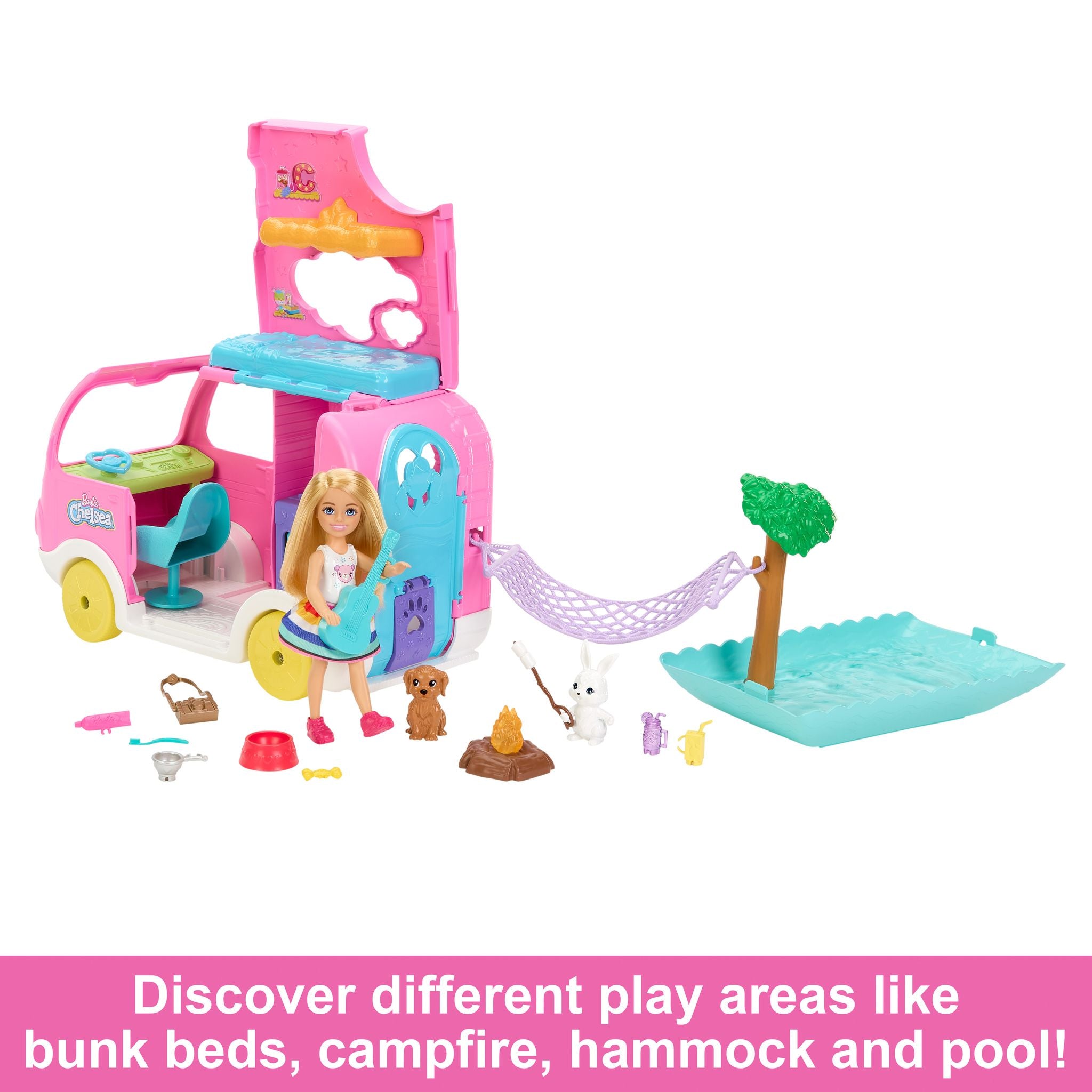 Barbie Chelsea's 2 - in - 1 Transformable Campervan for Kids' Adventures