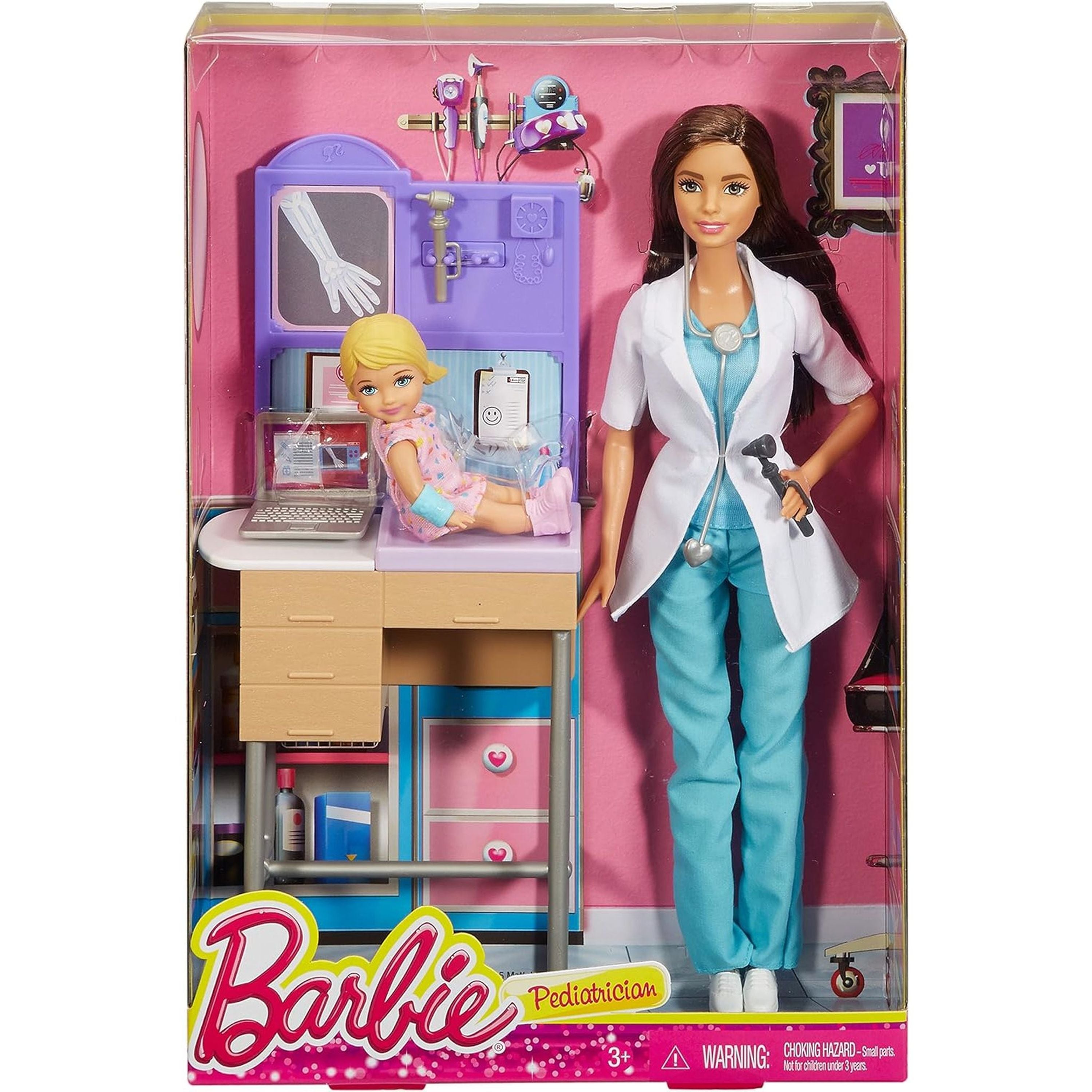 Hot! Barbie Brunette Pediatrician Doll & Playset