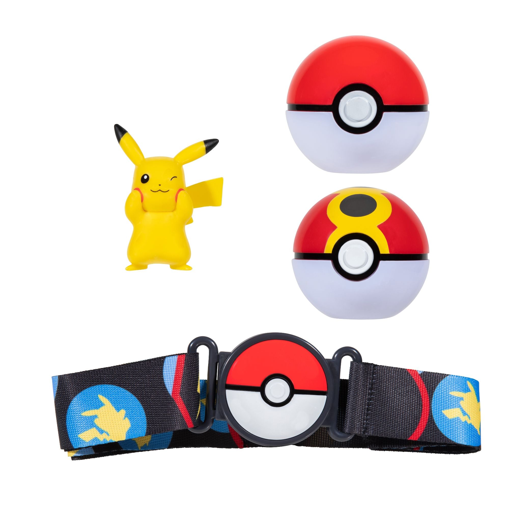 Hot Deal! Pokemon Clip N Go Poke Ball Belt Set - Includes Poke Ball, Repeat Ball & Pikachu Figure