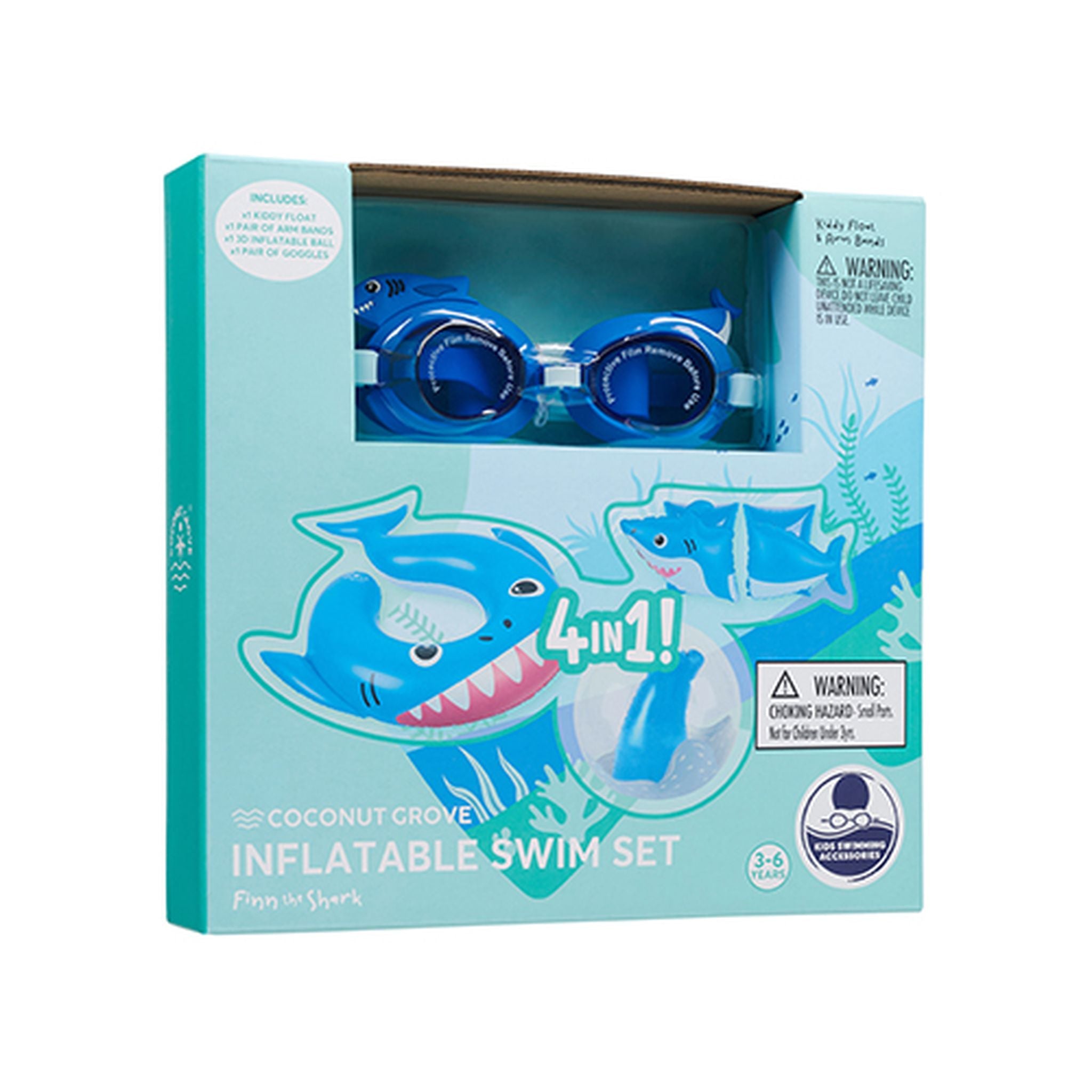 Hot Deal! Coconut Grove Sunnylife 4 - In - 1 Kids Swim Essentials: Finn The Shark