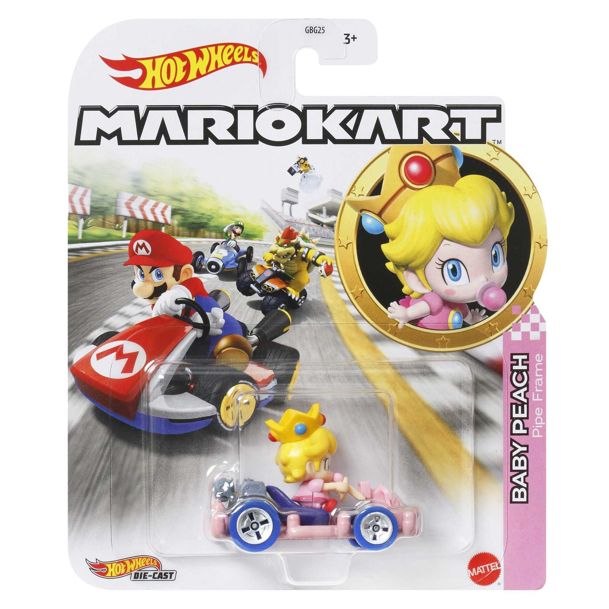 Hot Wheels Mario Kart Baby Peach Pipe Frame - Awesome Die - Cast Assortment