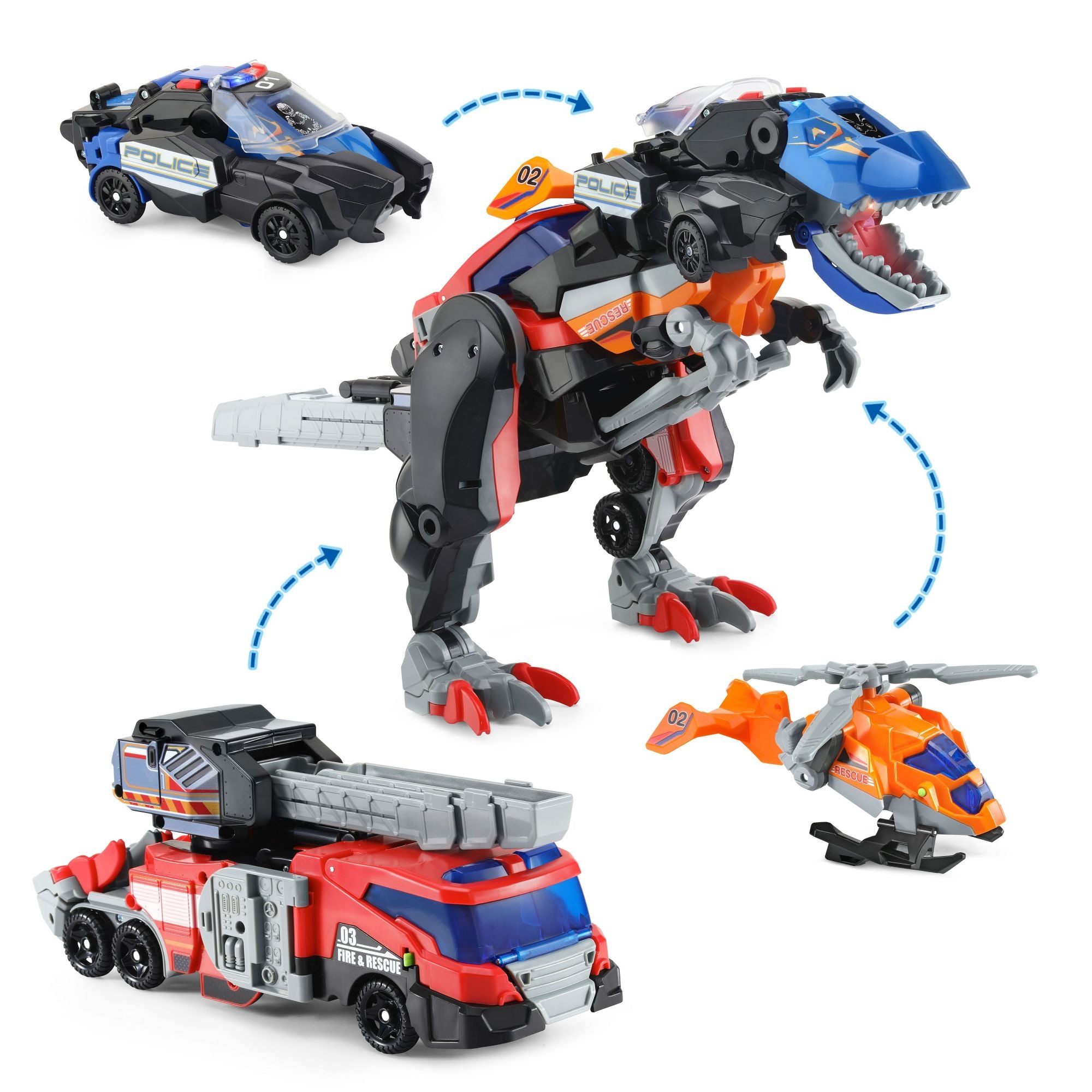 VTech 3-in-1 Switch & Transform Dinos Rescue Raiders Set