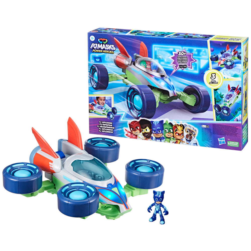 Exciting PJ Masks Power Heroes 3 - in - 1 PJ Explorider Vehicle Toy