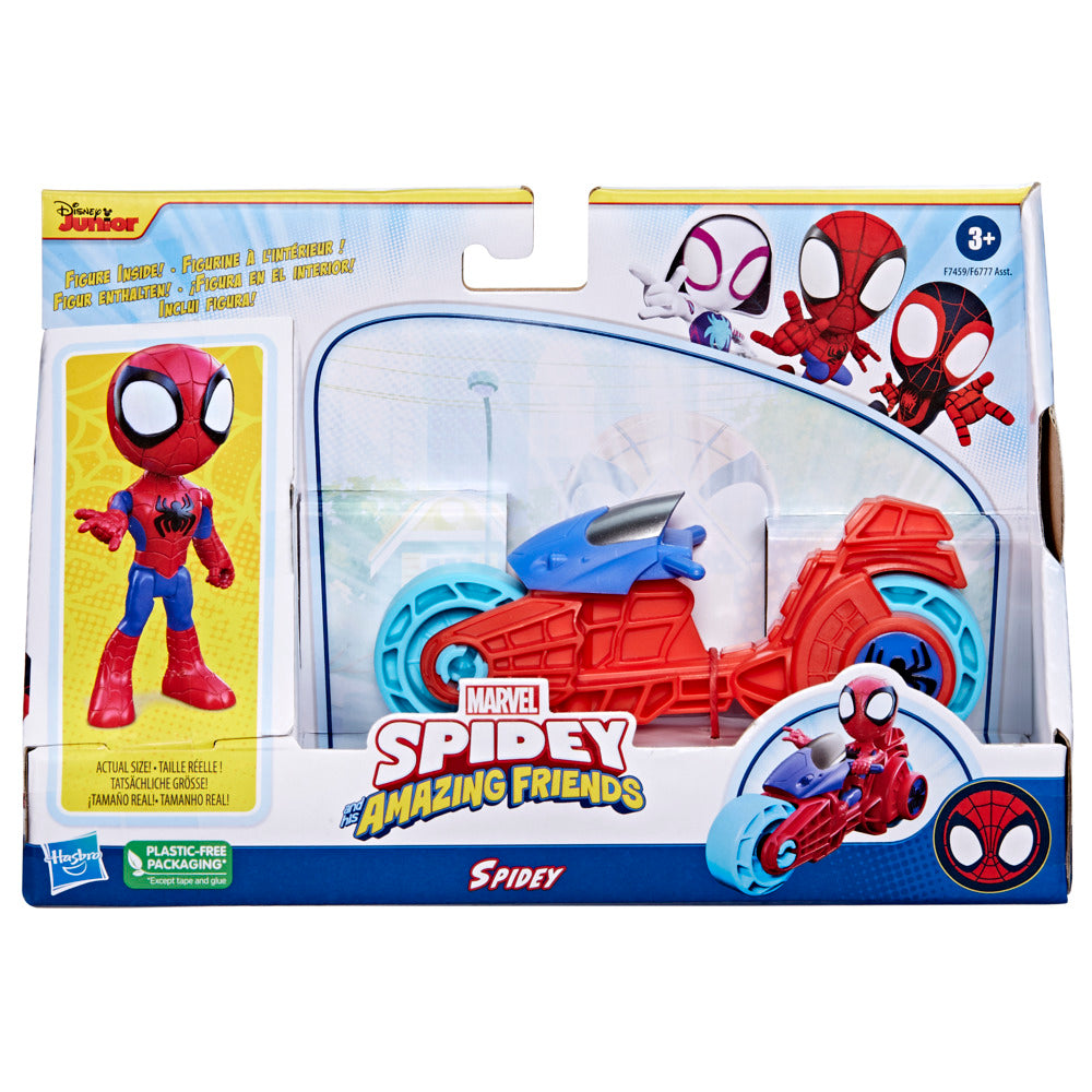 Marvel's Spidey and His Amazing Friends 4 - inch Action Figure with Cool Motorcycle Toy
