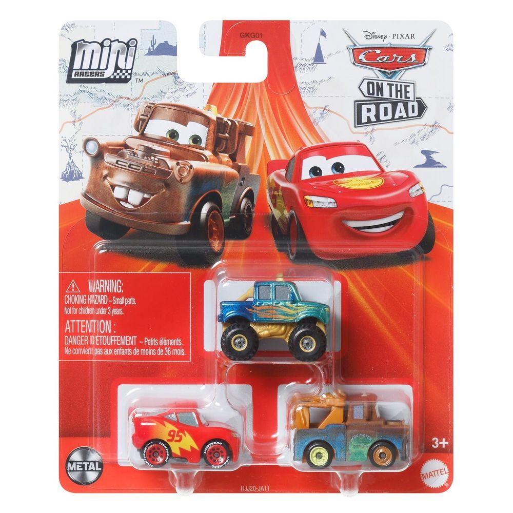 Hot Deal! Disney Pixar Cars Miniature Die - Cast Racer 3 - Pack with Road Trip Lightning McQueen, Ivy & Mater