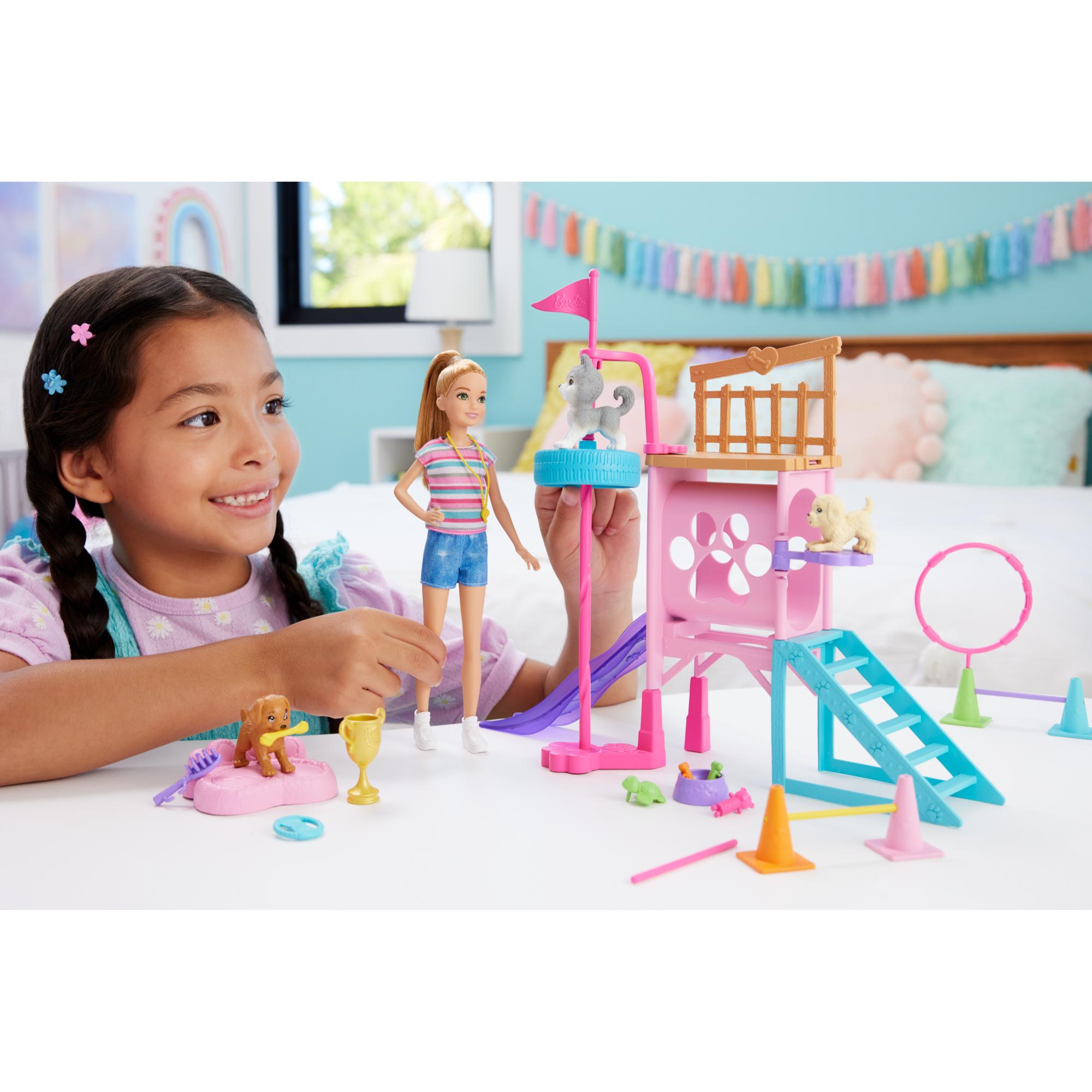 Barbie and Stacie's Puppy Rescue Adventure Playset with 20+ Pieces