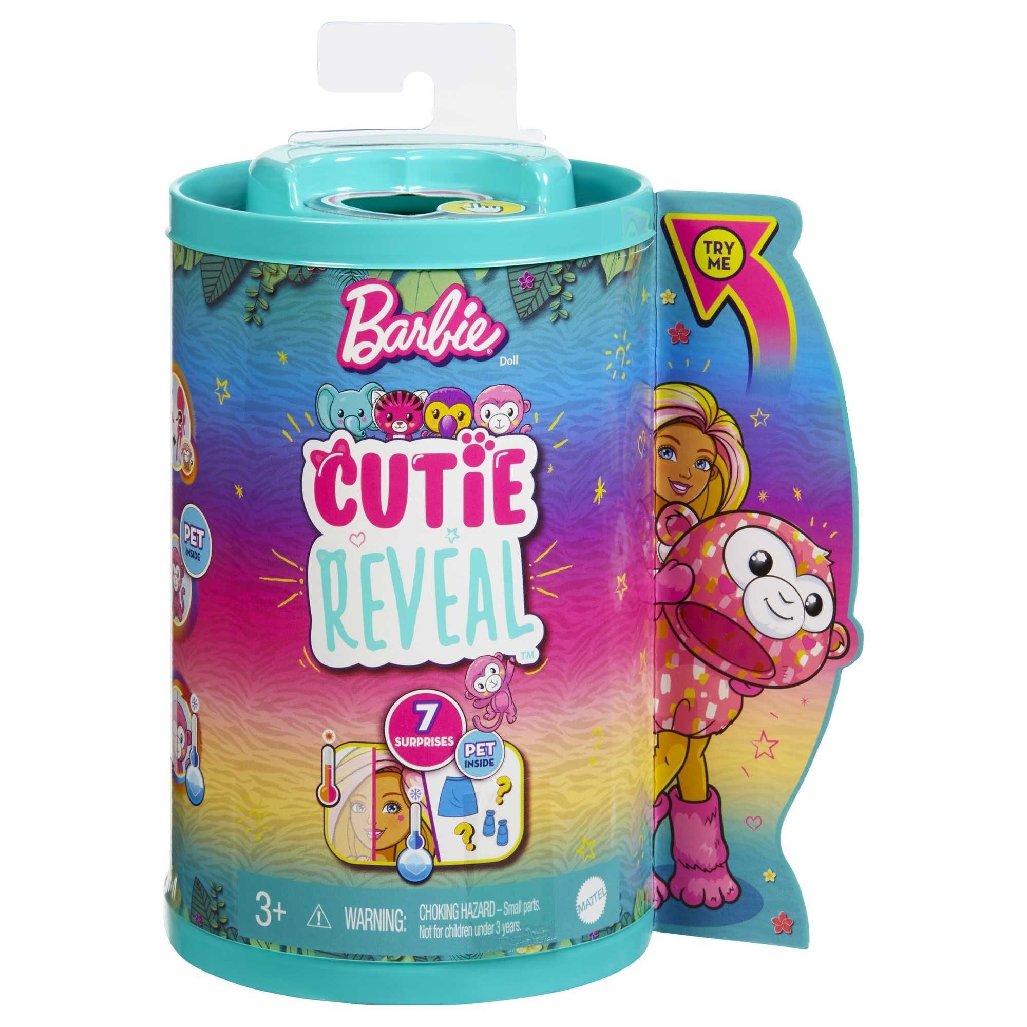 Hot Deal! Barbie Cutie Reveal Jungle Series Chelsea Monkey Doll with 7 Surprises