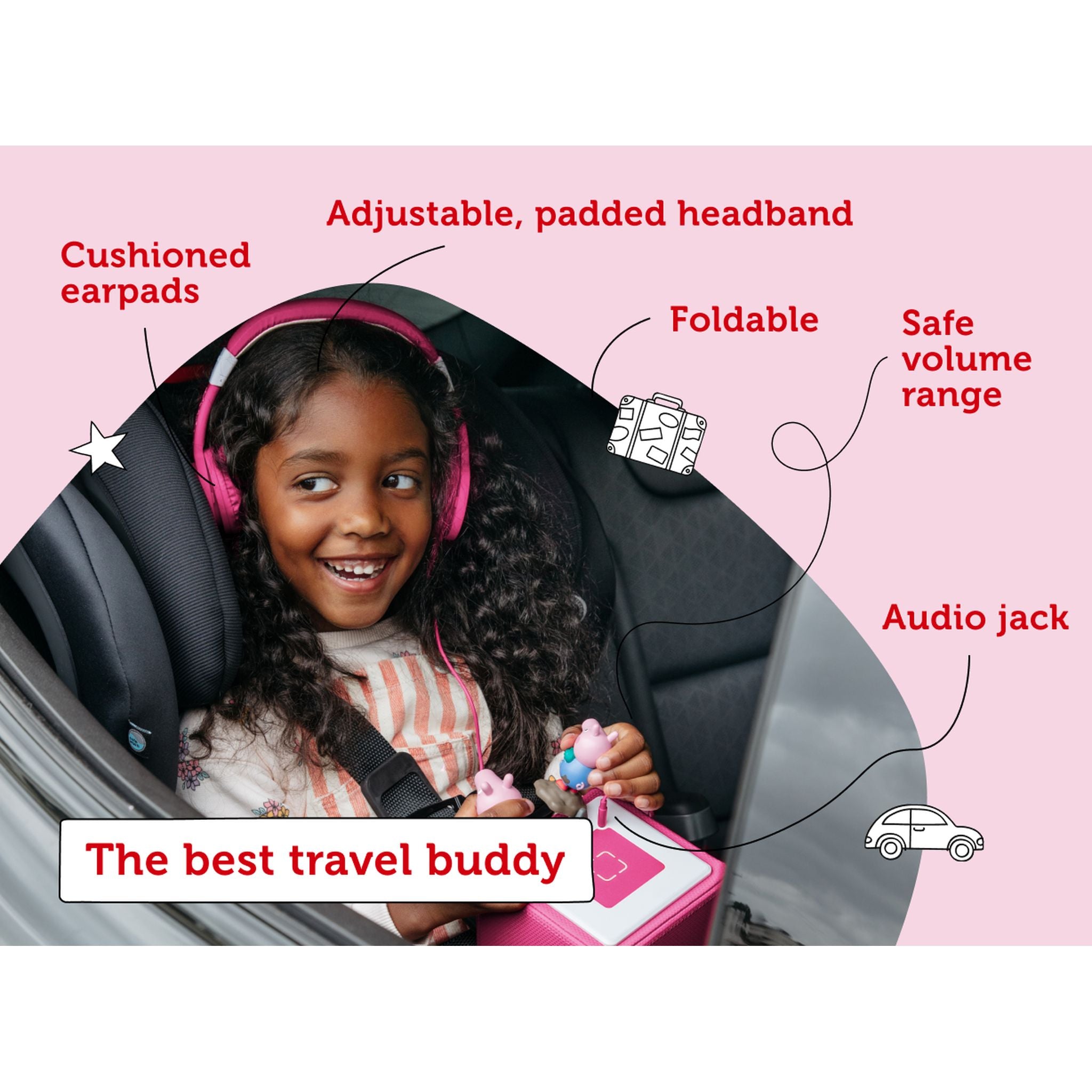 Get Your Pink Foldable Tonies Kids Headphones for Fun Adventures