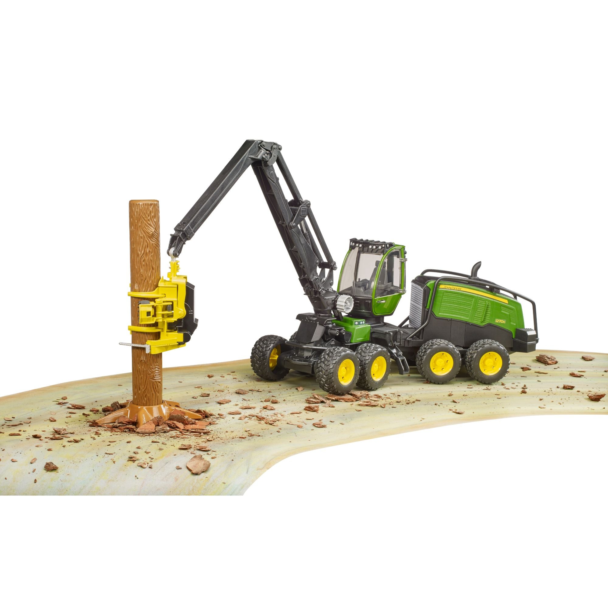 Hot Sale! BRUDER 1:16 Scale John Deere 1270G Harvester with Tree Trunk