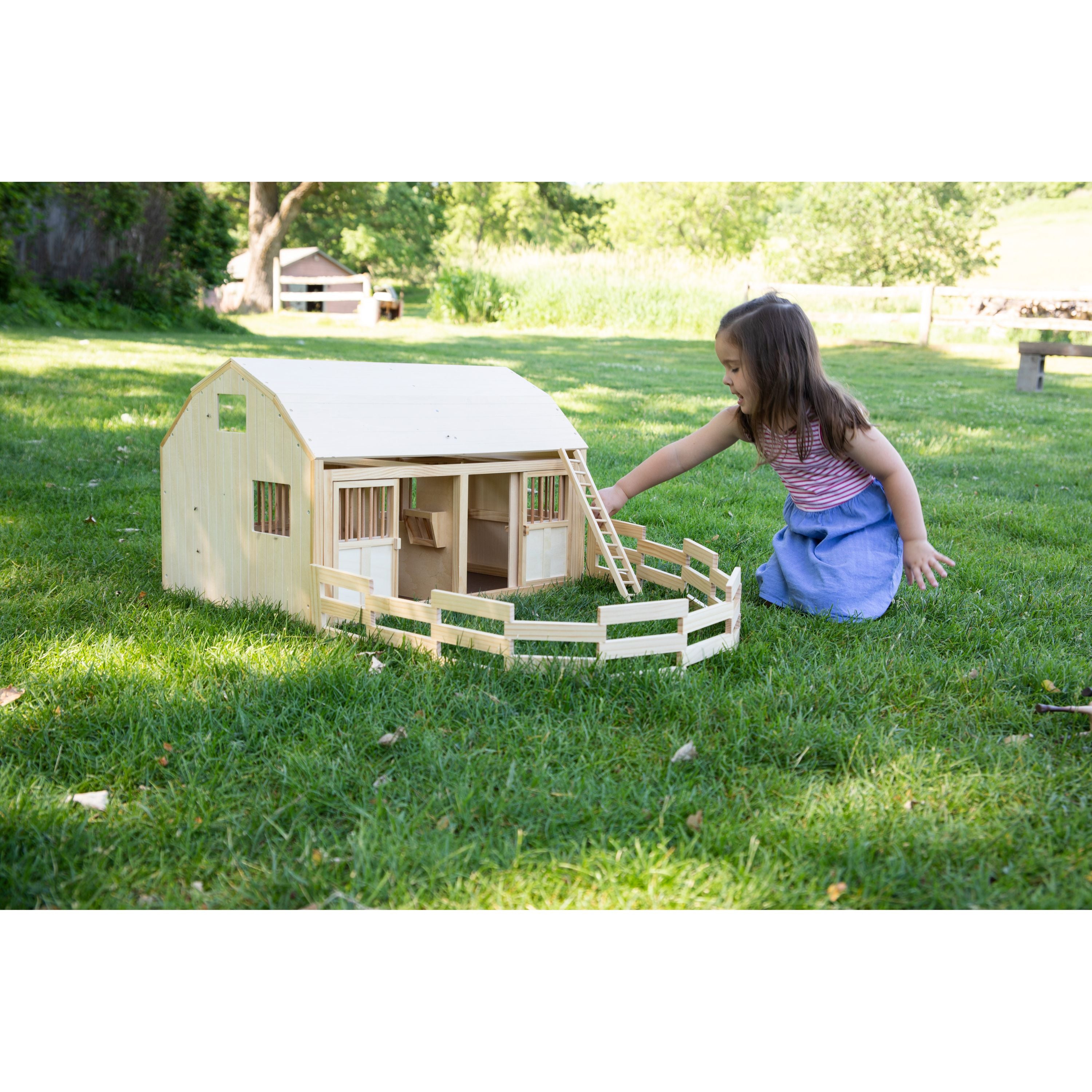 TOMY's Amazing Countryside Wooden Horse Stable and Barn Play Set - Ideal for Pretend Play