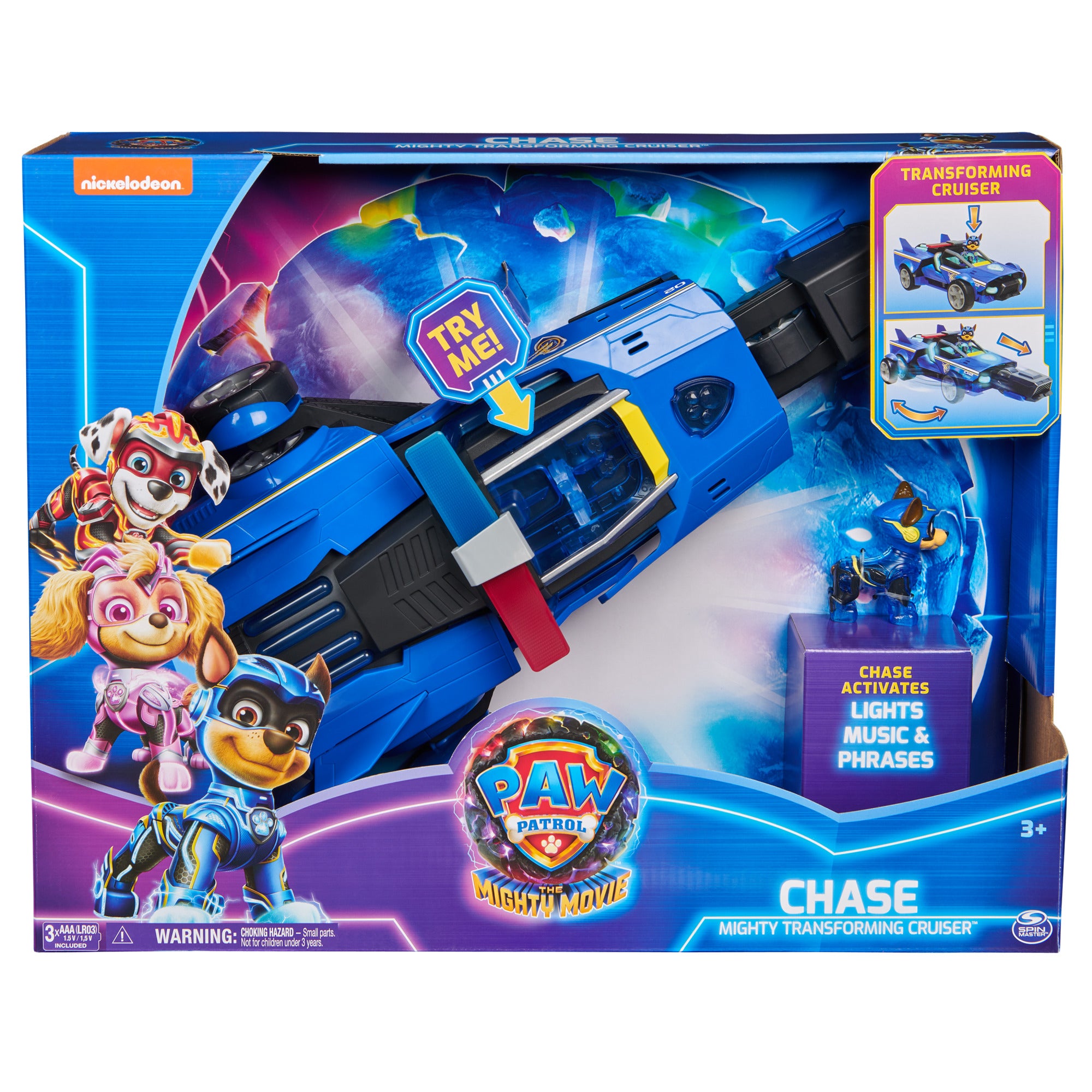 PAW Patrol The Mighty Movie Chase's Super-Sleek Transforming Rescue Cruiser