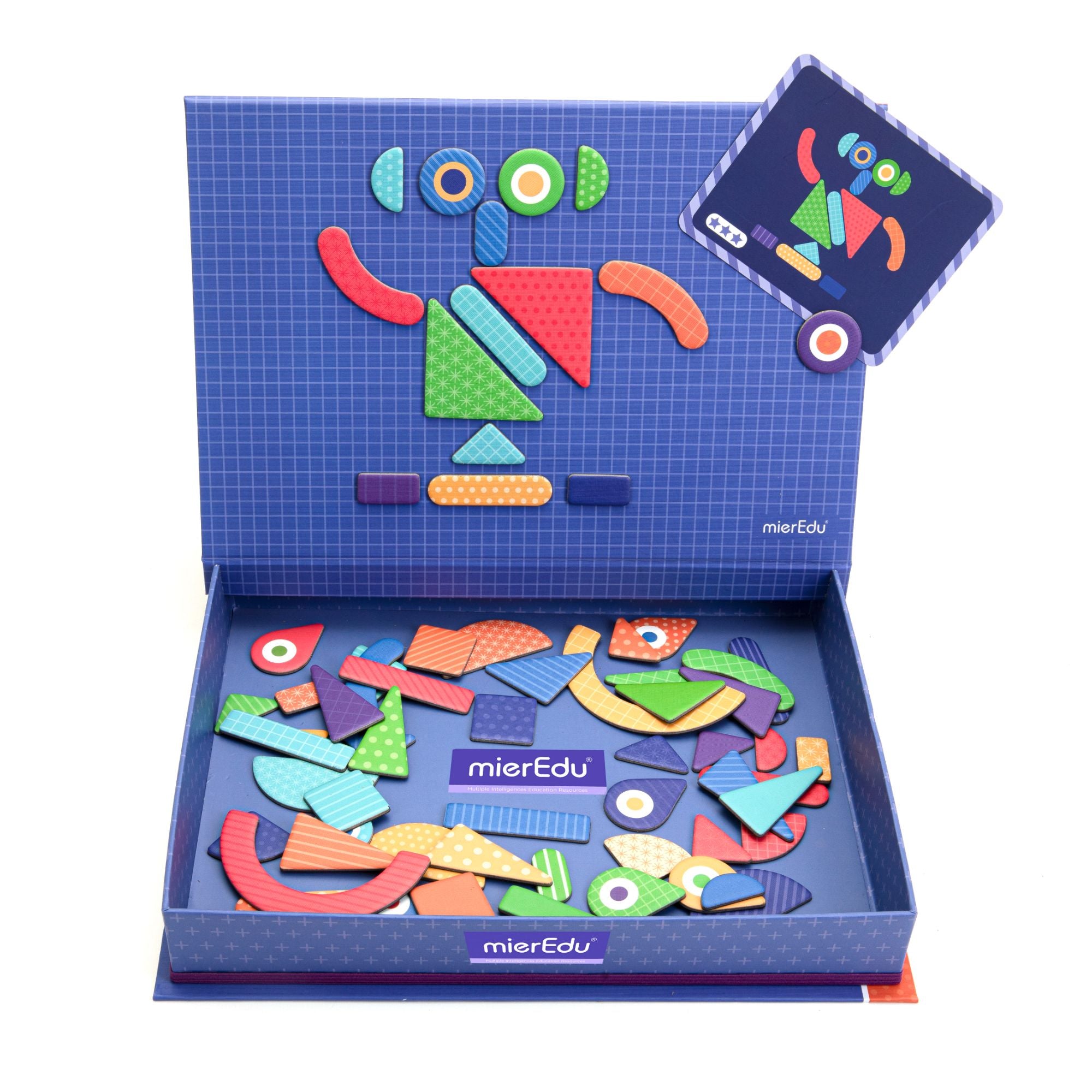 Portable MierEdu Educational Magnetic Art Case with Shapes for Kids