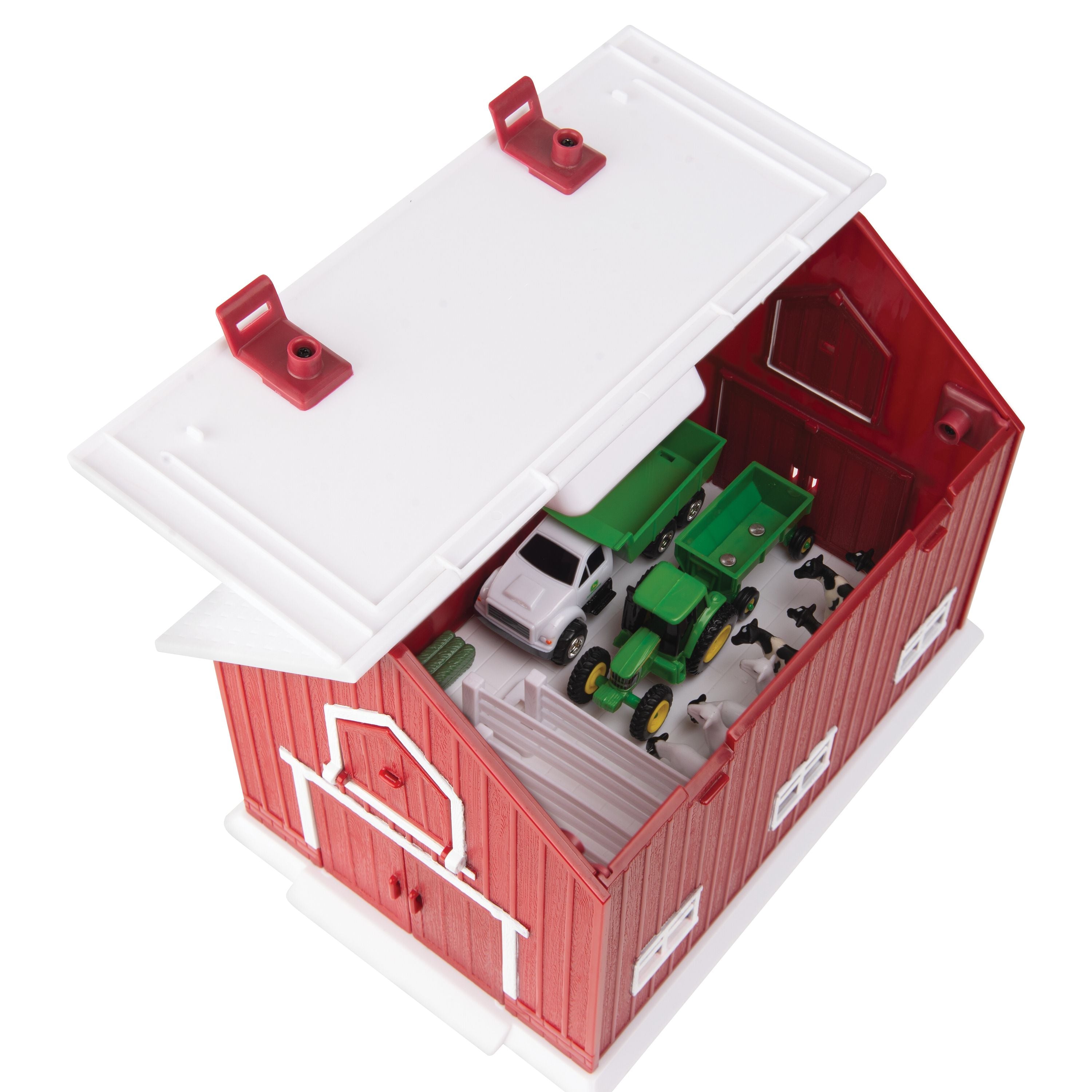 Hot! John Deere 24-Piece 1:64 Red Barn Playset