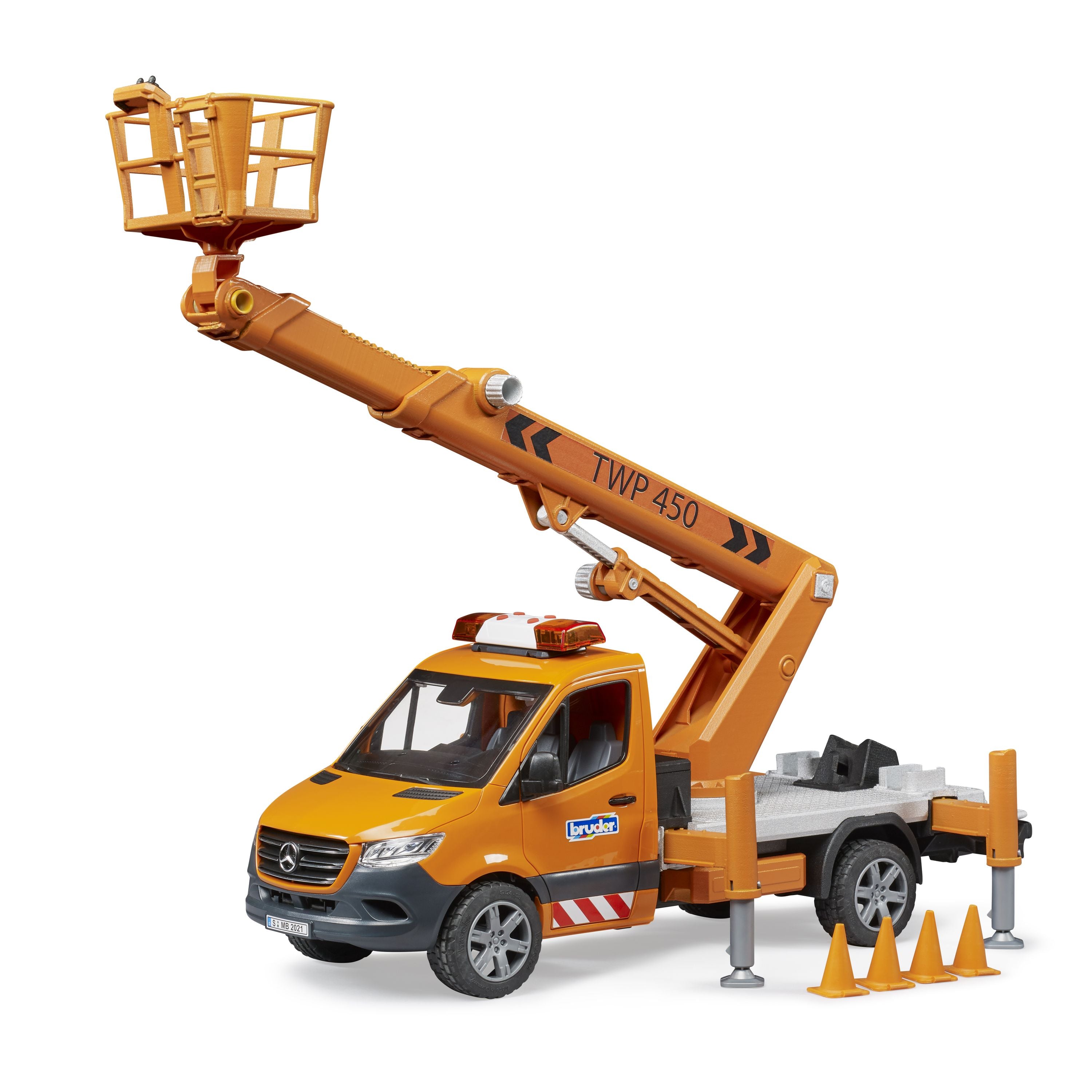 Hot Sale! Bruder 1:16 Scale Mercedes Sprinter Toy with Working Platform, Lights and Sounds