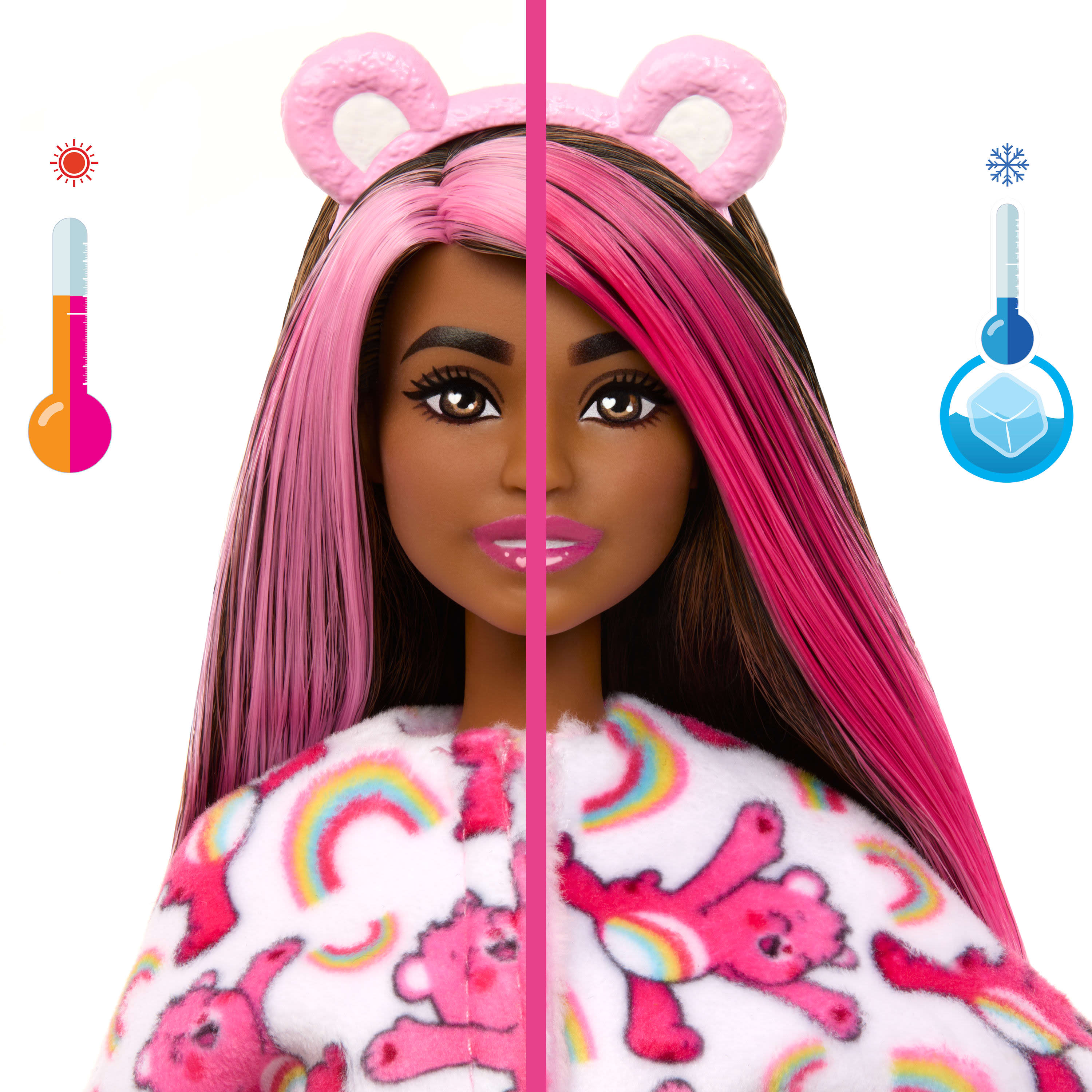 Hot! Barbie Cutie Reveal Care Bears Surprise Pink Doll