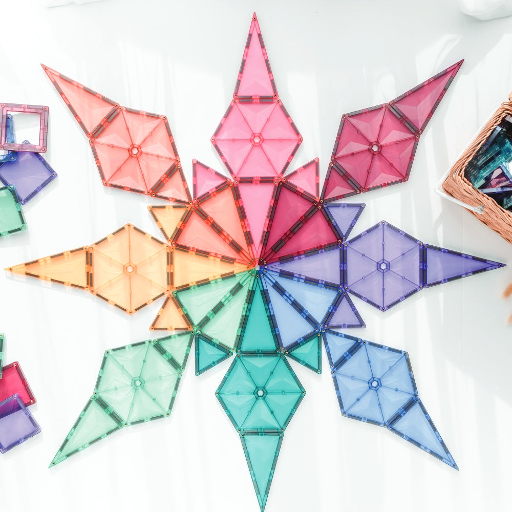 Connetix 40-Piece Pastel Geometry Magnetic Tiles Pack - Ideal for Learning & Play