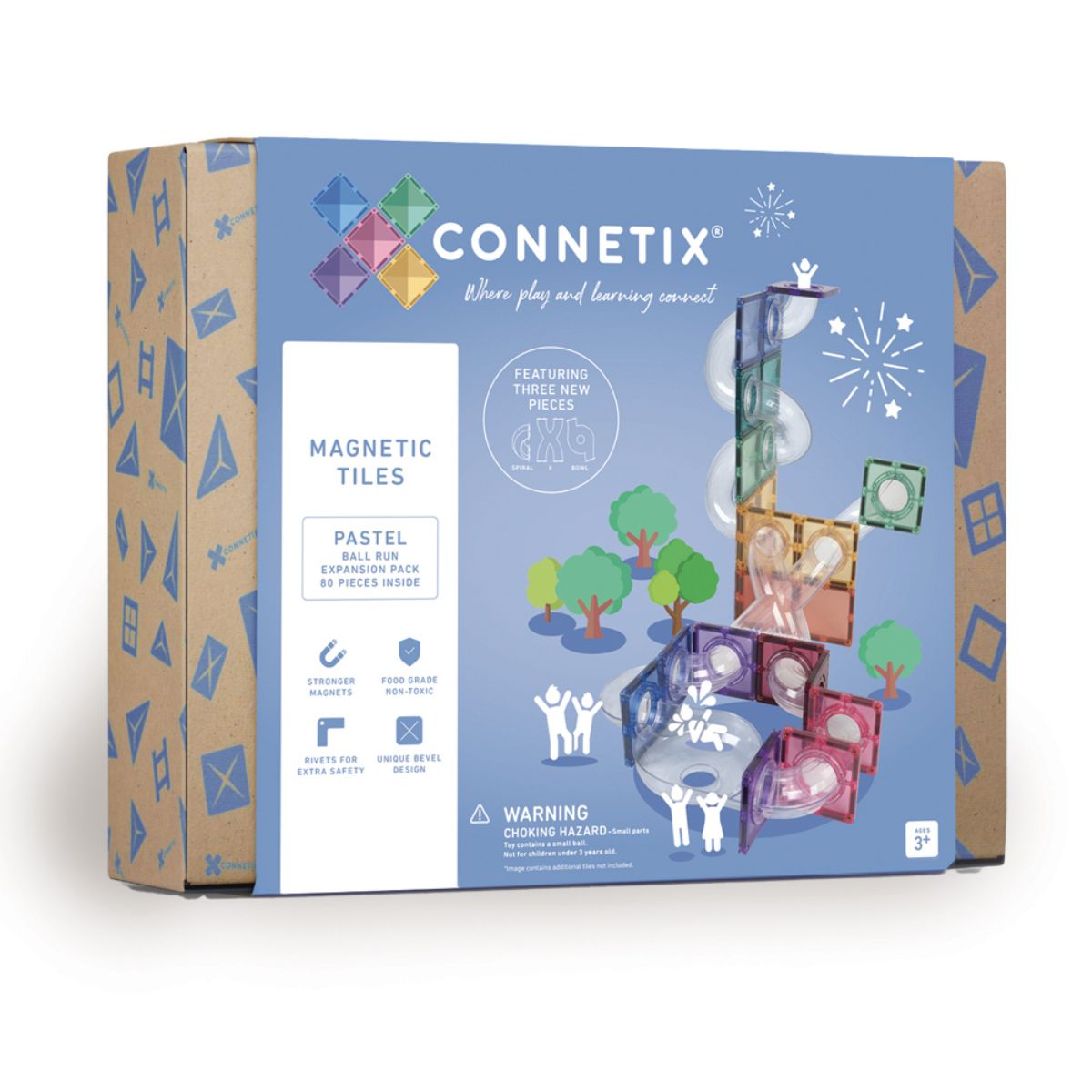 Connetix 80-Piece Pastel Ball Run Expansion Pack - Exclusive Design & More Fun