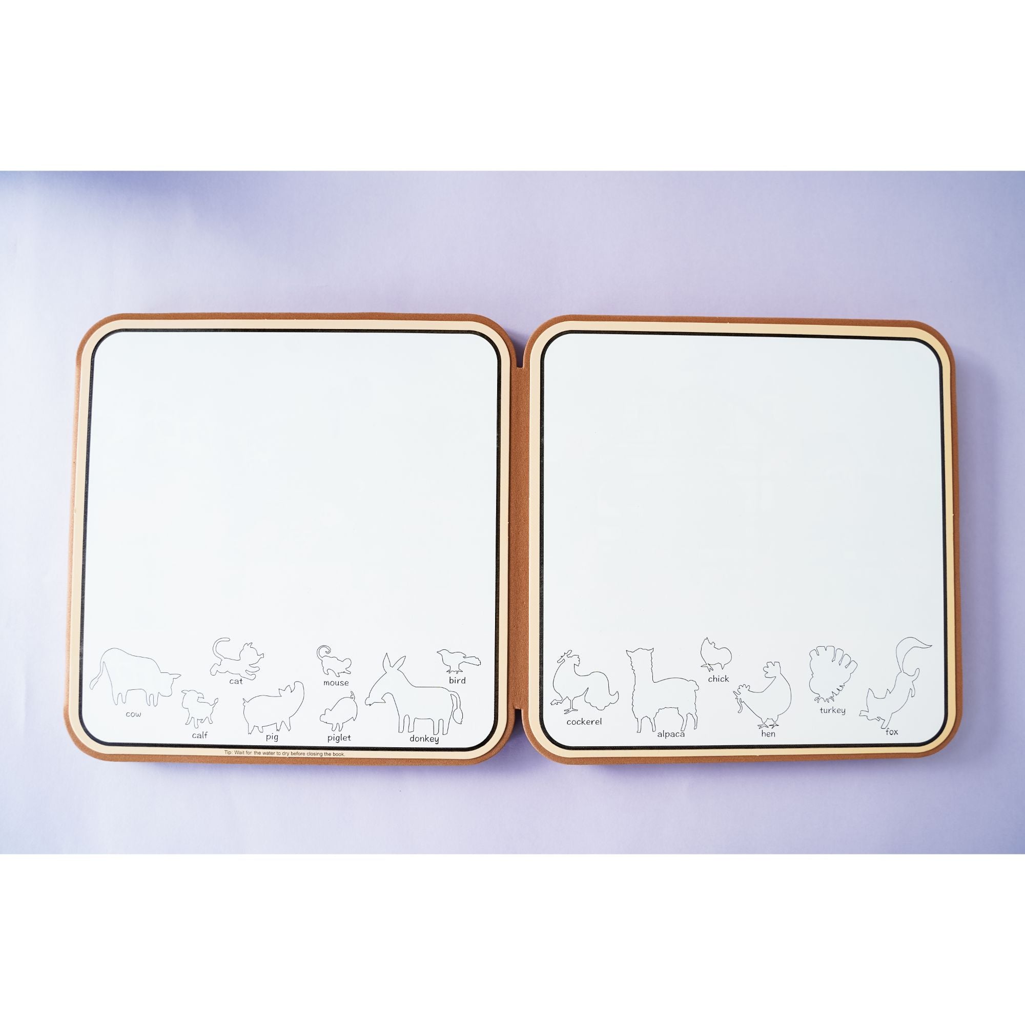 MierEdu Magic Water Doodle Book for Teaching Kids Farm Animals, Words, Numbers & Colors