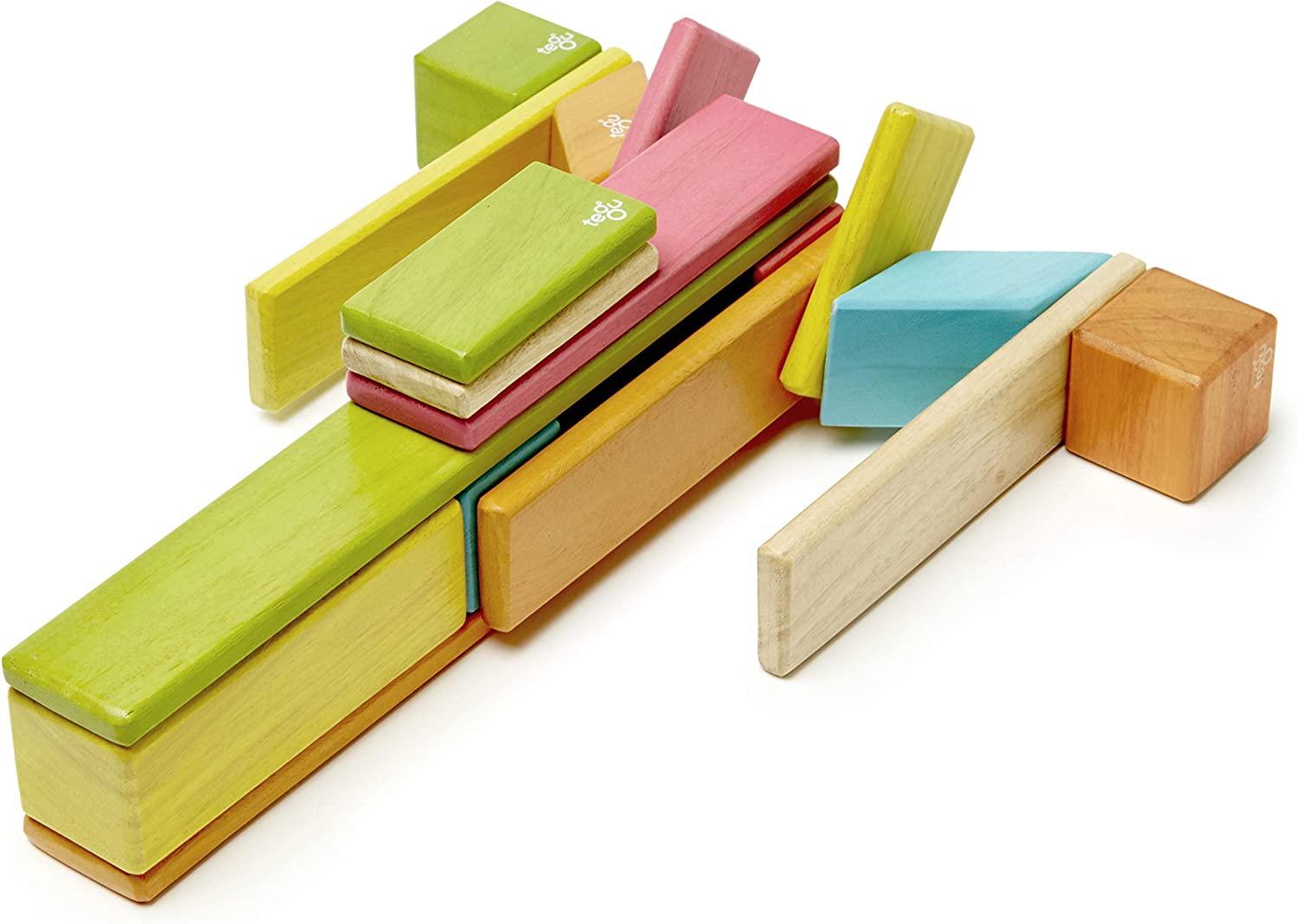 Hot Sale! 24-Piece Tegu Magnetic Wooden Building Blocks Set in Various Tints
