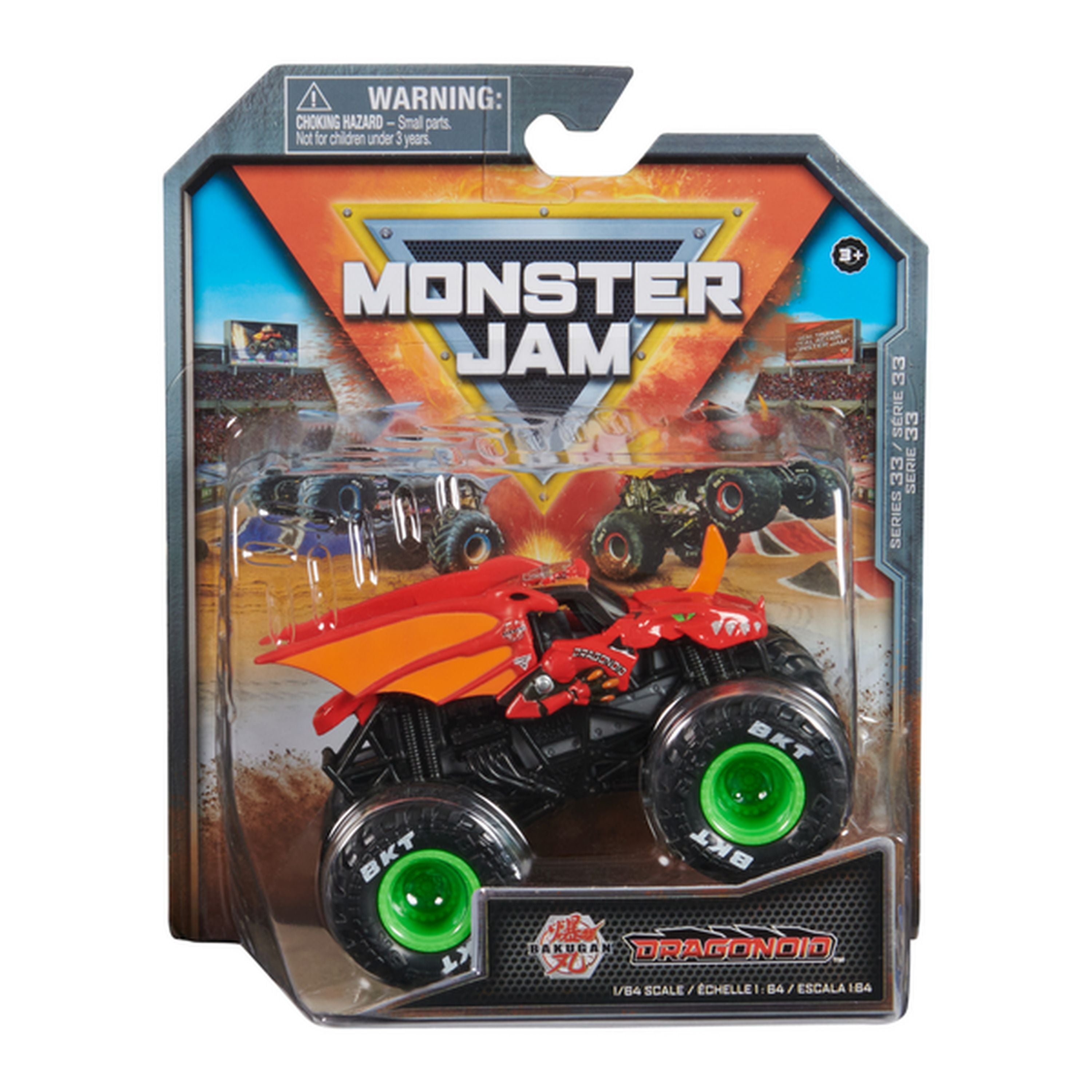 1:64 Scale Monster Jam Monster Truck Series 33 - Bakugan Dragonoid with Cool Accessories